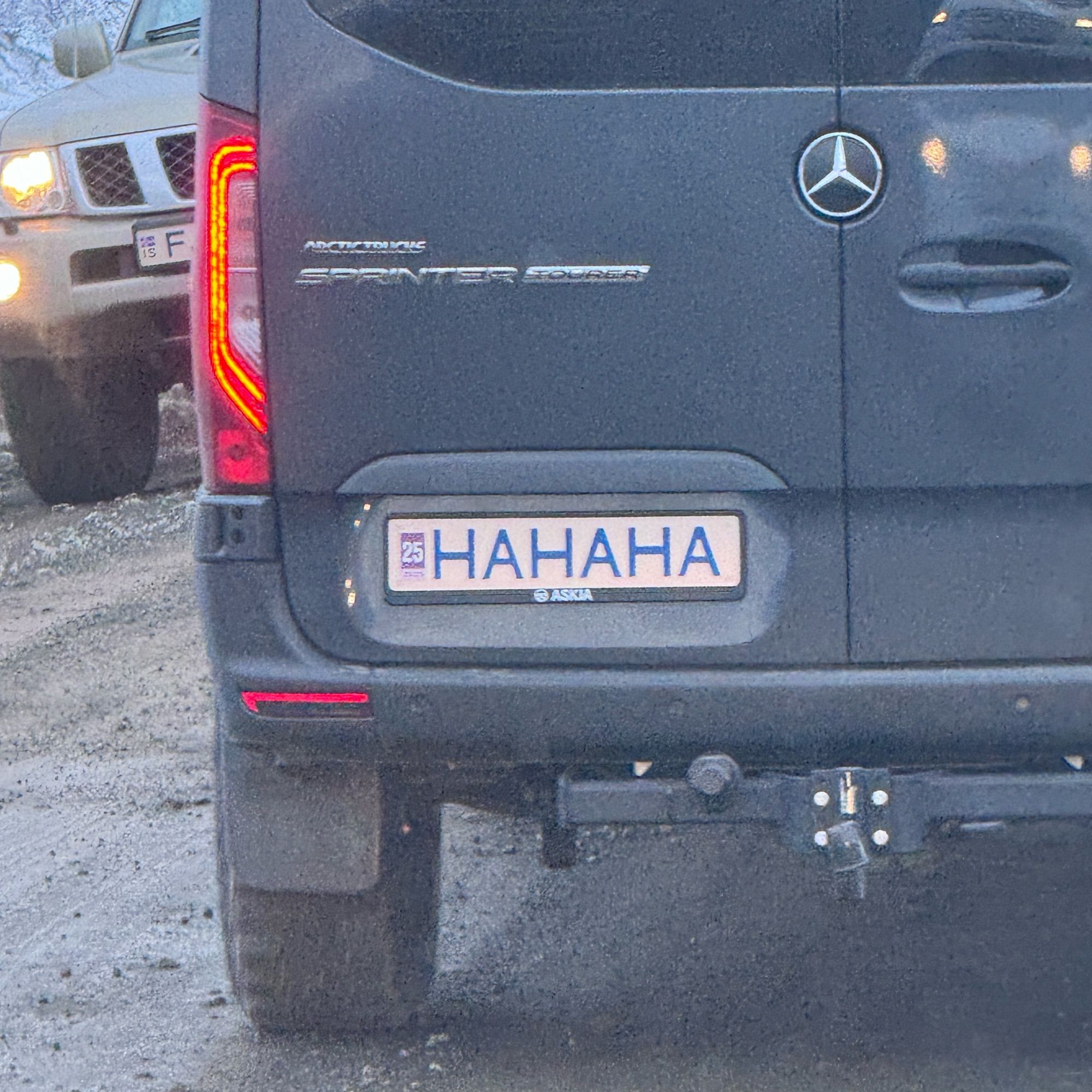 License plate is “hahaha”