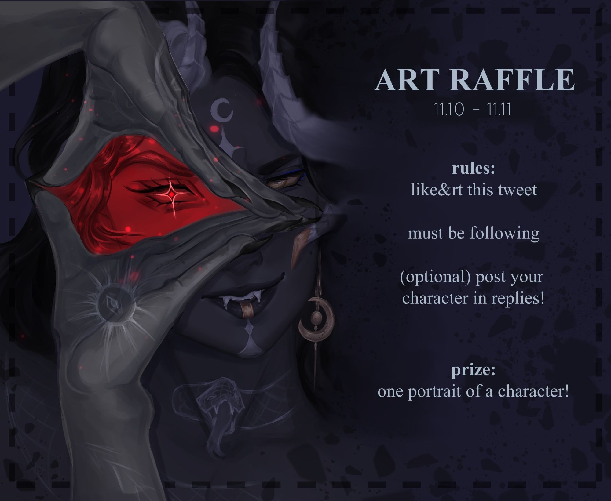 Art raffle information graphic