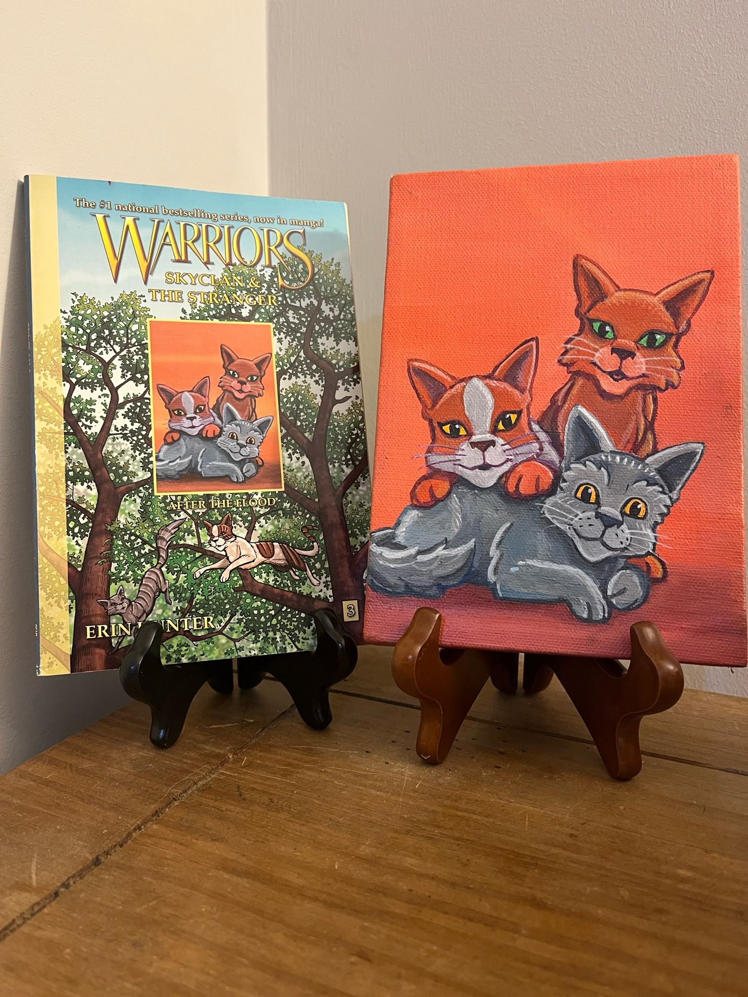 An original #warriorcats painting I recently auctioned off  for charity.