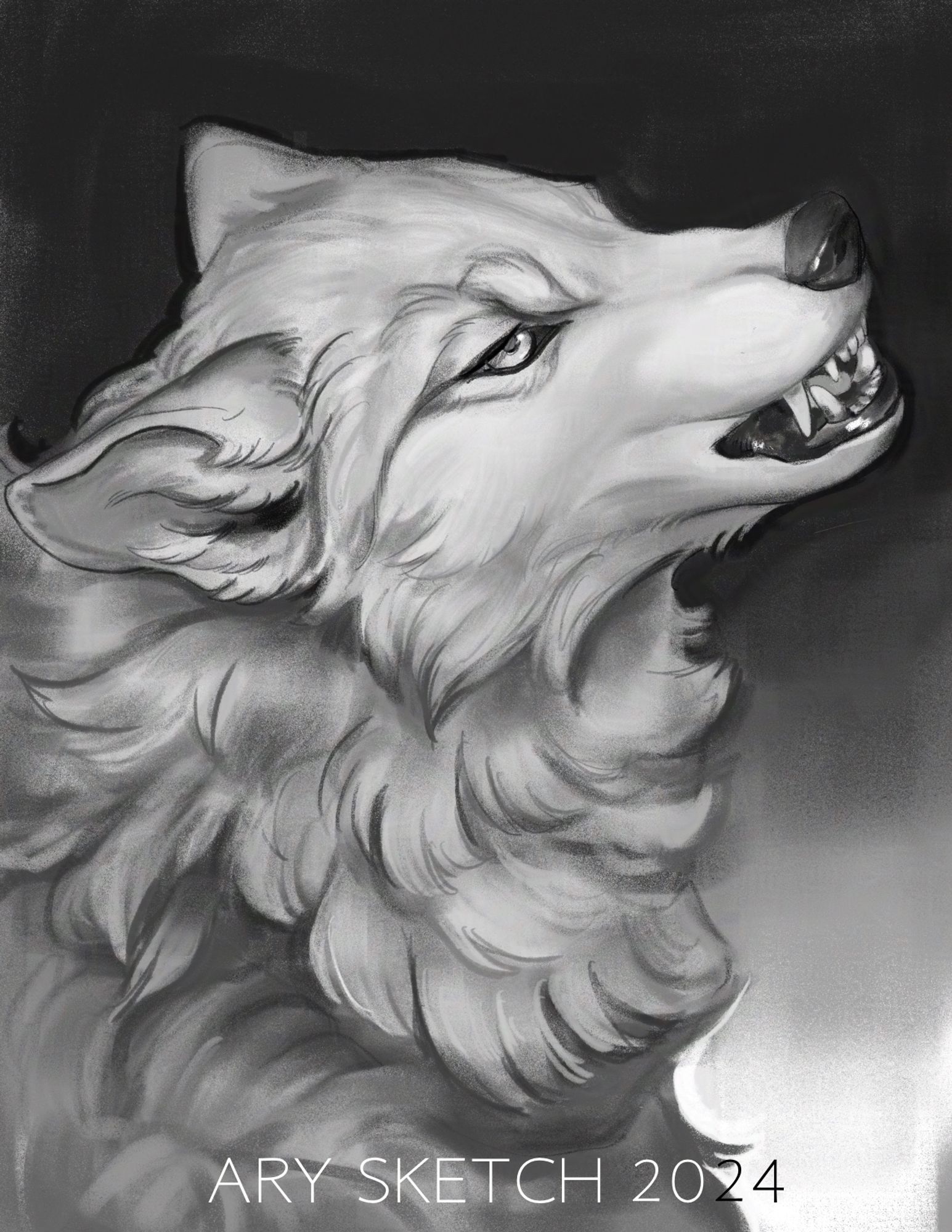 A stylized wolf portrait