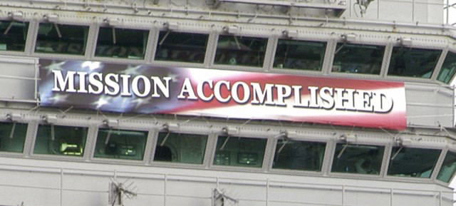 Mission Accomplished banner