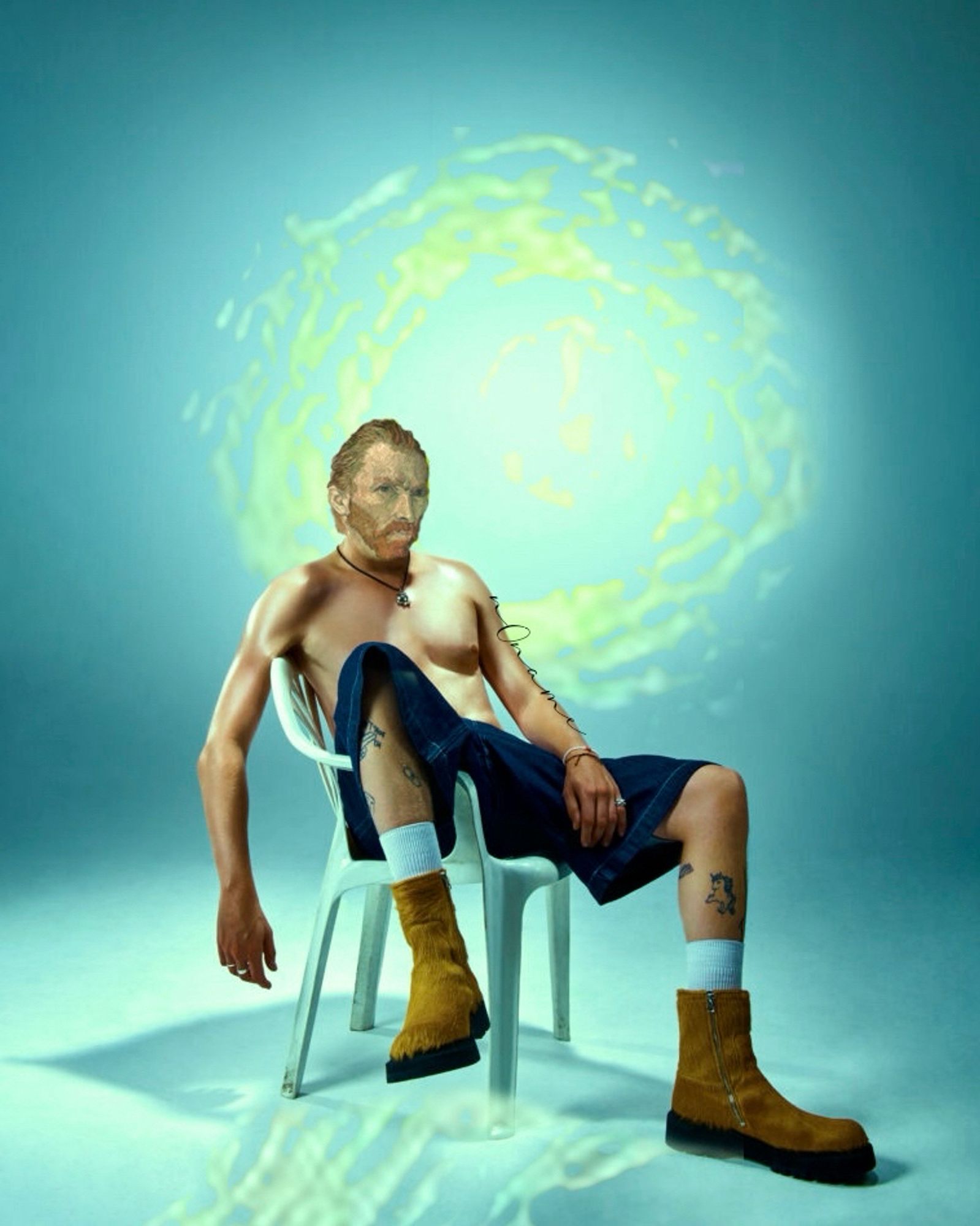 Montage photo : mash up Van Gogh et Eddy De Pretto.