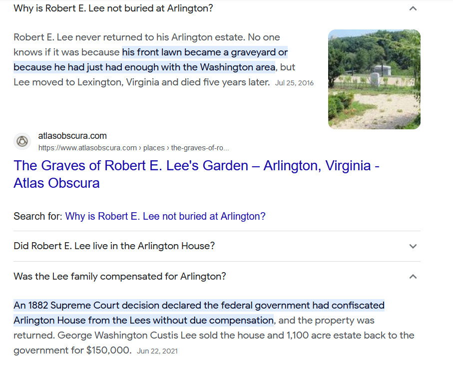 History of Arlington National Cemetery which was Confederate General Robert E Lee's home and lands