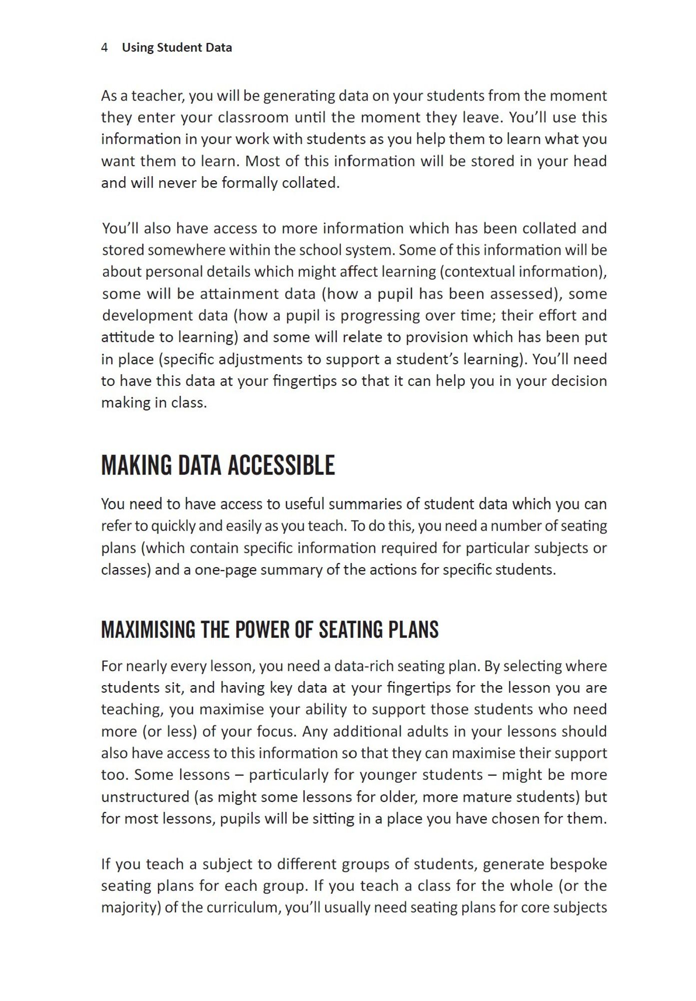 Page 4 of Using Student Data