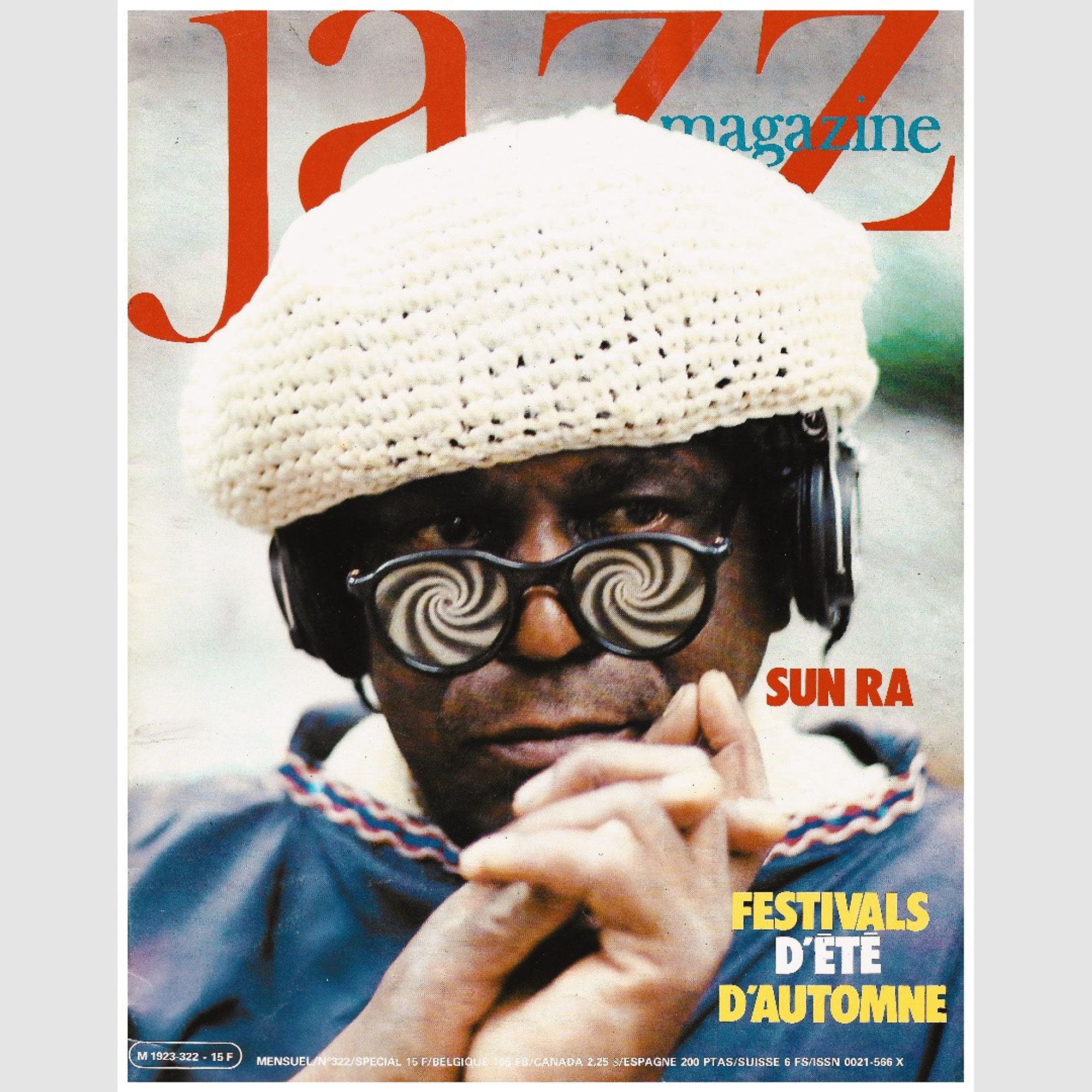 American jazz musician Sun Ra on the cover of French "Jazz" magazine in October 1983.