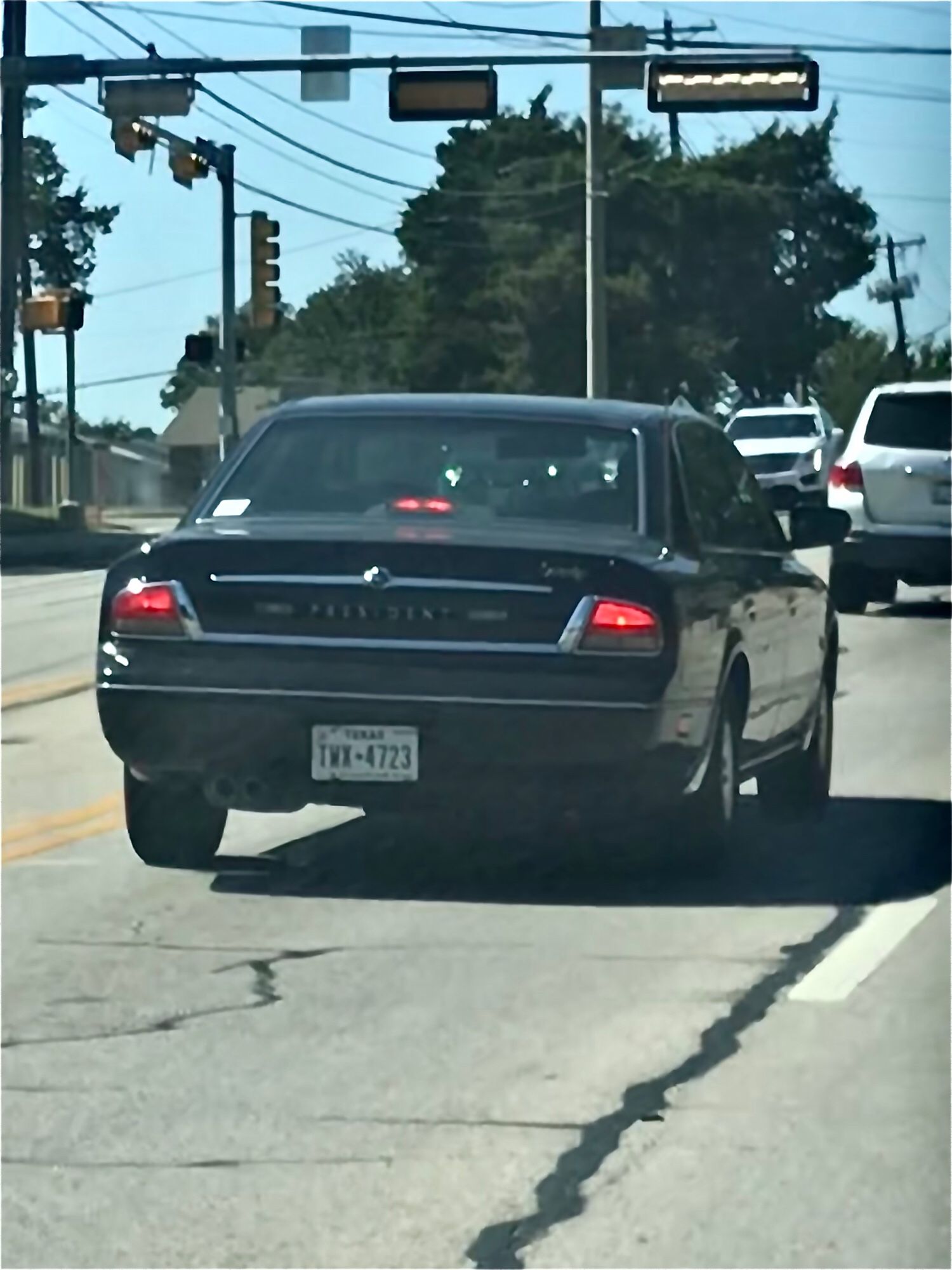 The back of a Black Nissan President, Japanese flagship luxury car