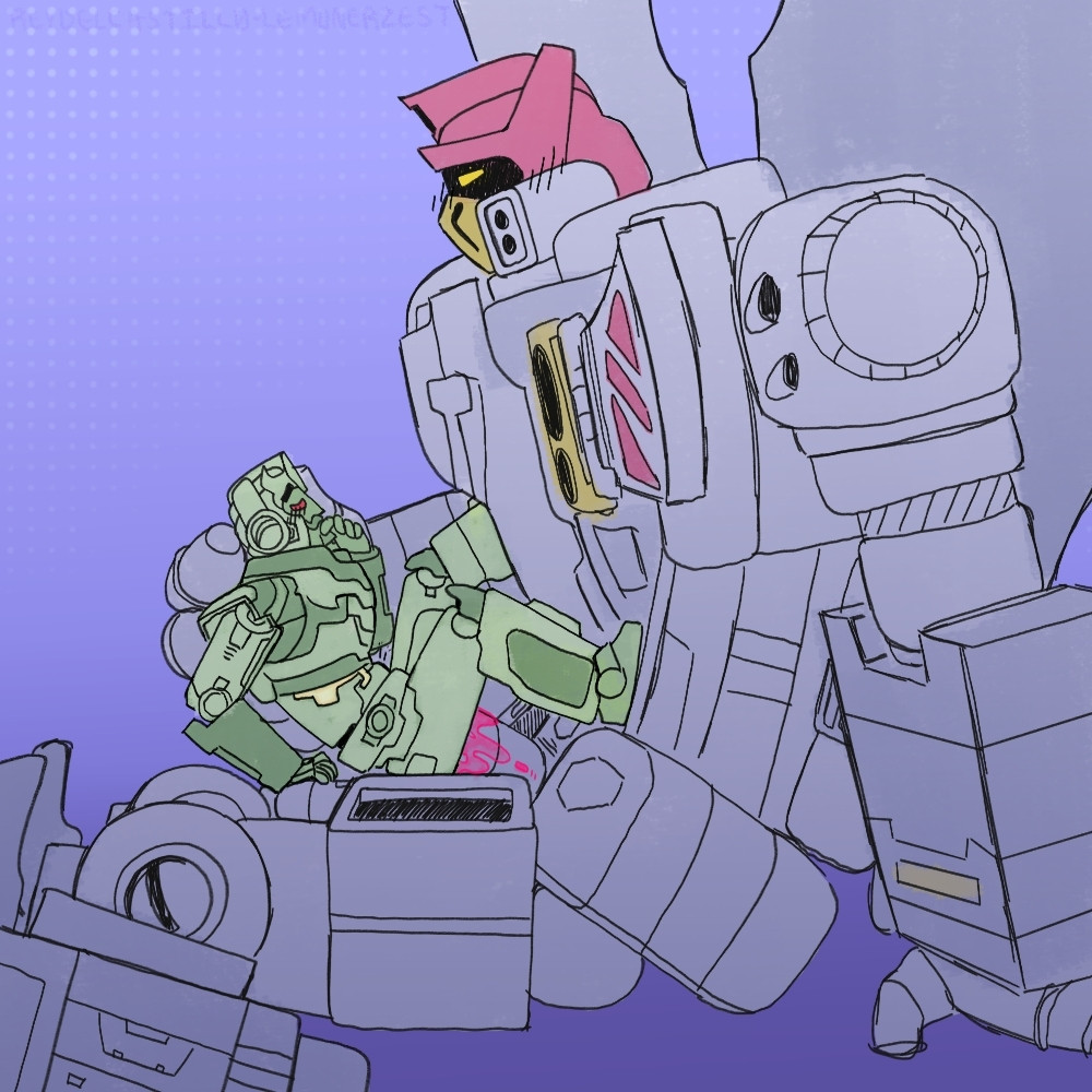 More Than Meets The Eye/IDW 2005's Mimimus Ambus getting fucked by Transformers: Armada's Jetfire. Minimus has a slight belly bulge