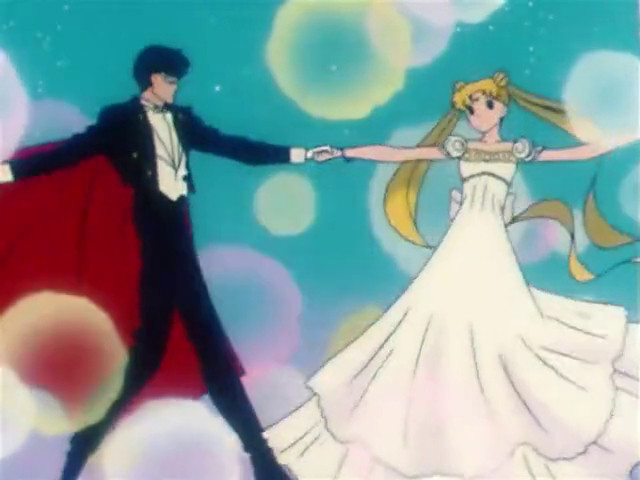 Usagi as the Moon Princess dancing with Prince Endymion. This scene is referenced in Star Vs The Forces of Evil with Marco Diaz and Star Butterfly.