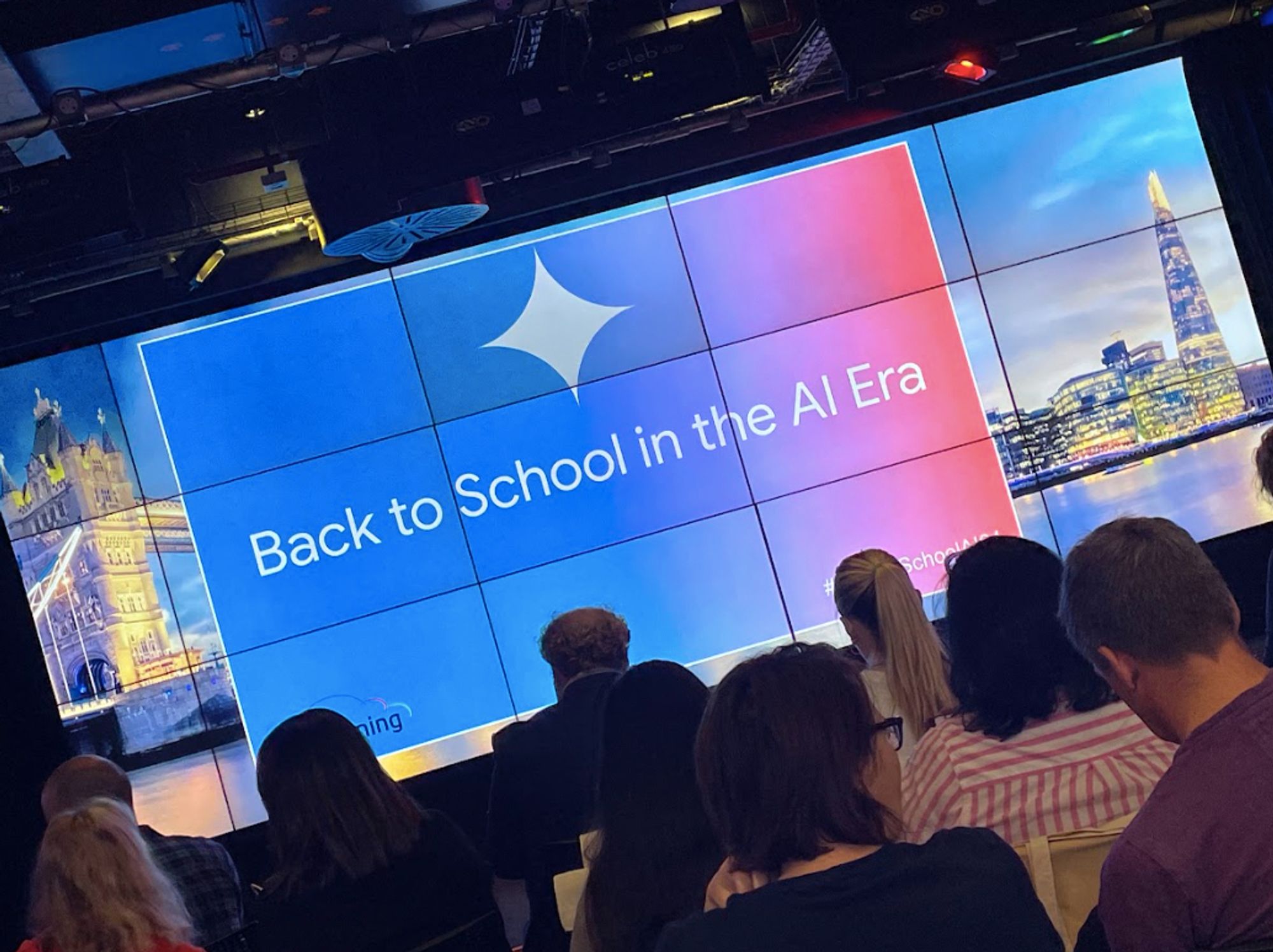 Large title screen for the "Back to School in the AI Era" conference.