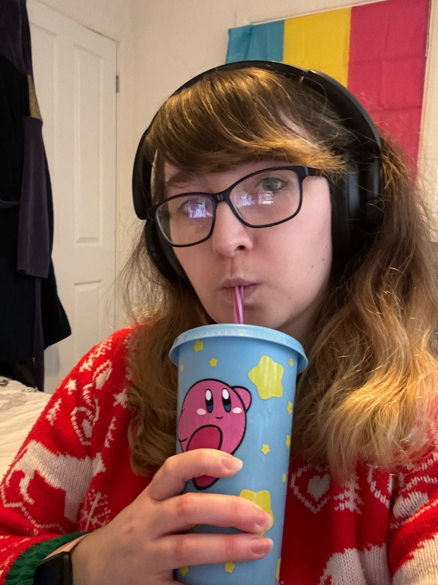 Me sipping from a Kirby cup