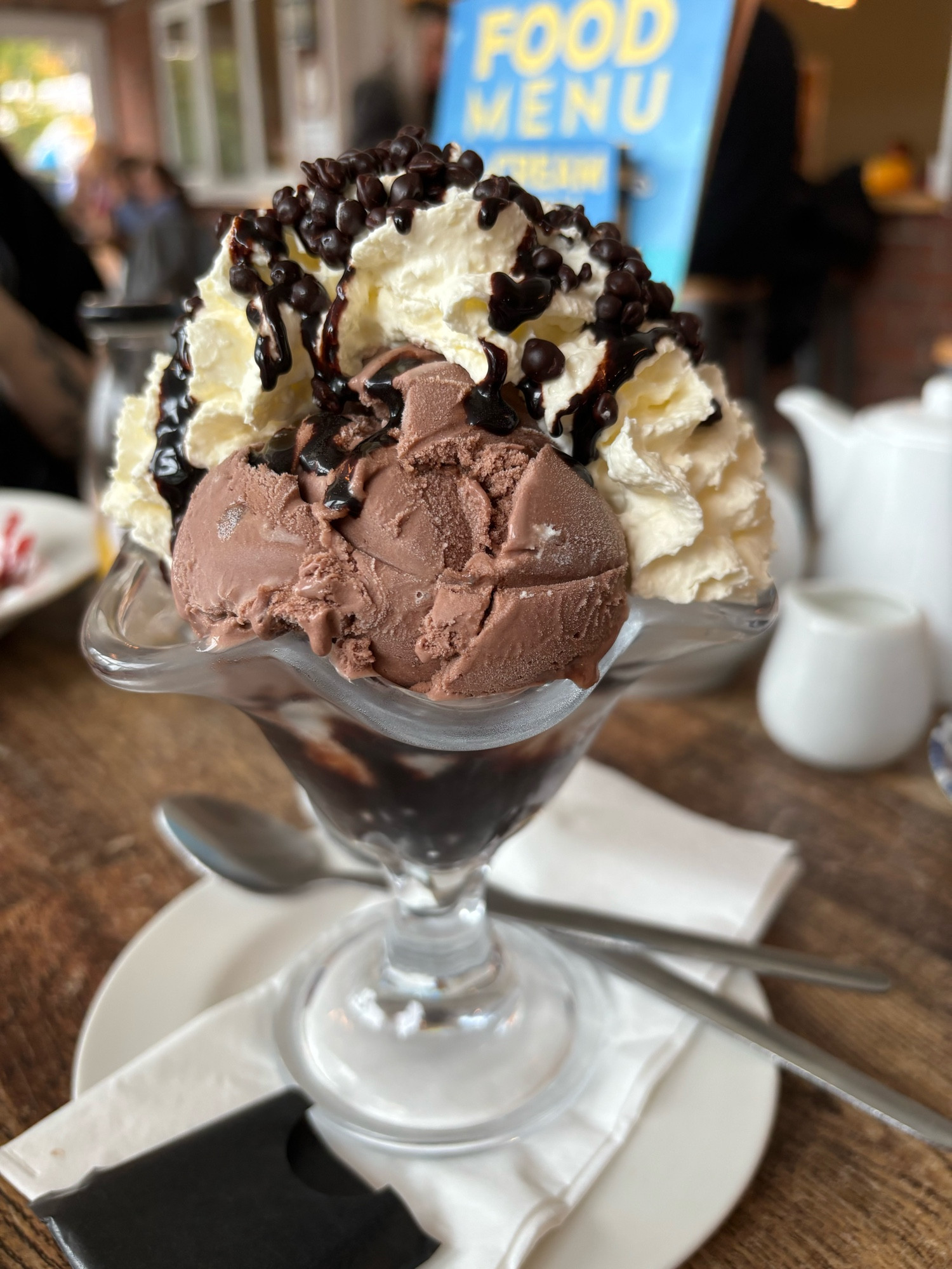 An ice cream sundae