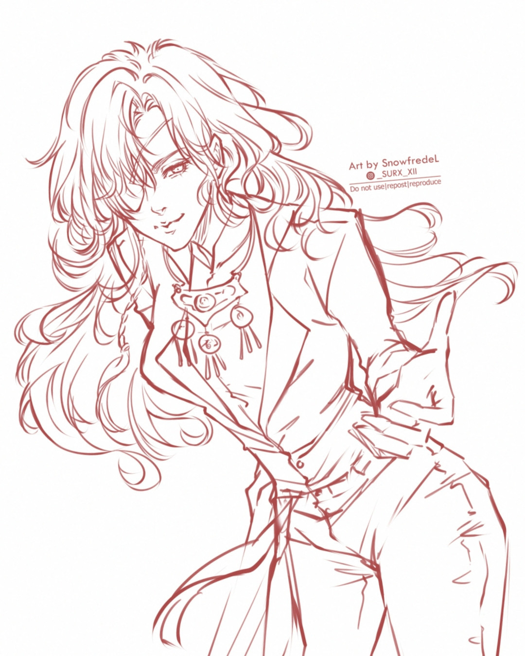 Hua cheng in female version sketch