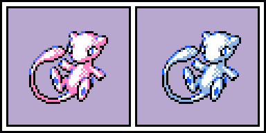 Gameboy Color style sprites for the Pokemon Mew