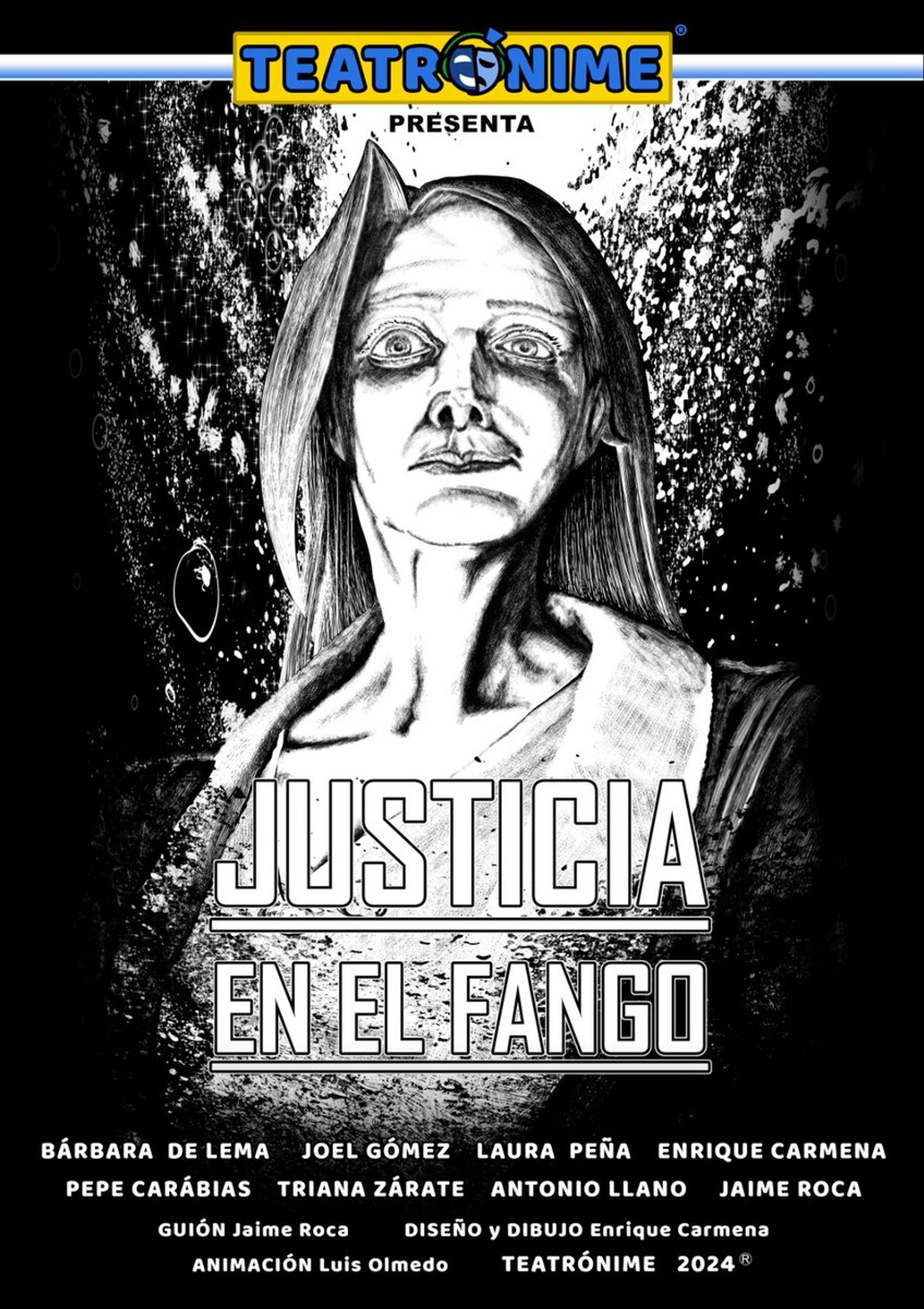 Cartel oficial del evento con el nombre del episodio, "Justicia en el Fango", y con el reparto completo.