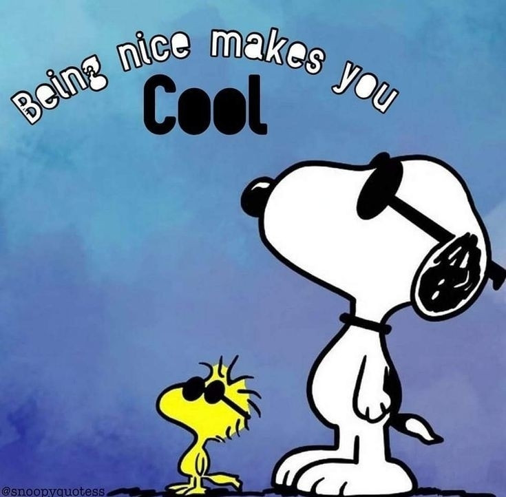 Snoopy und Woodstock tragen Sonnenbrillen und schauen gen Himmel. *Bring nice makes you cool*