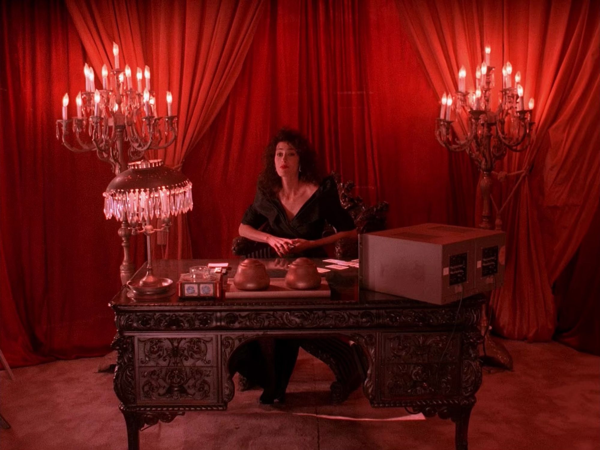 Blackie in her office. Twin Peaks S01E08 - The Last Evening.