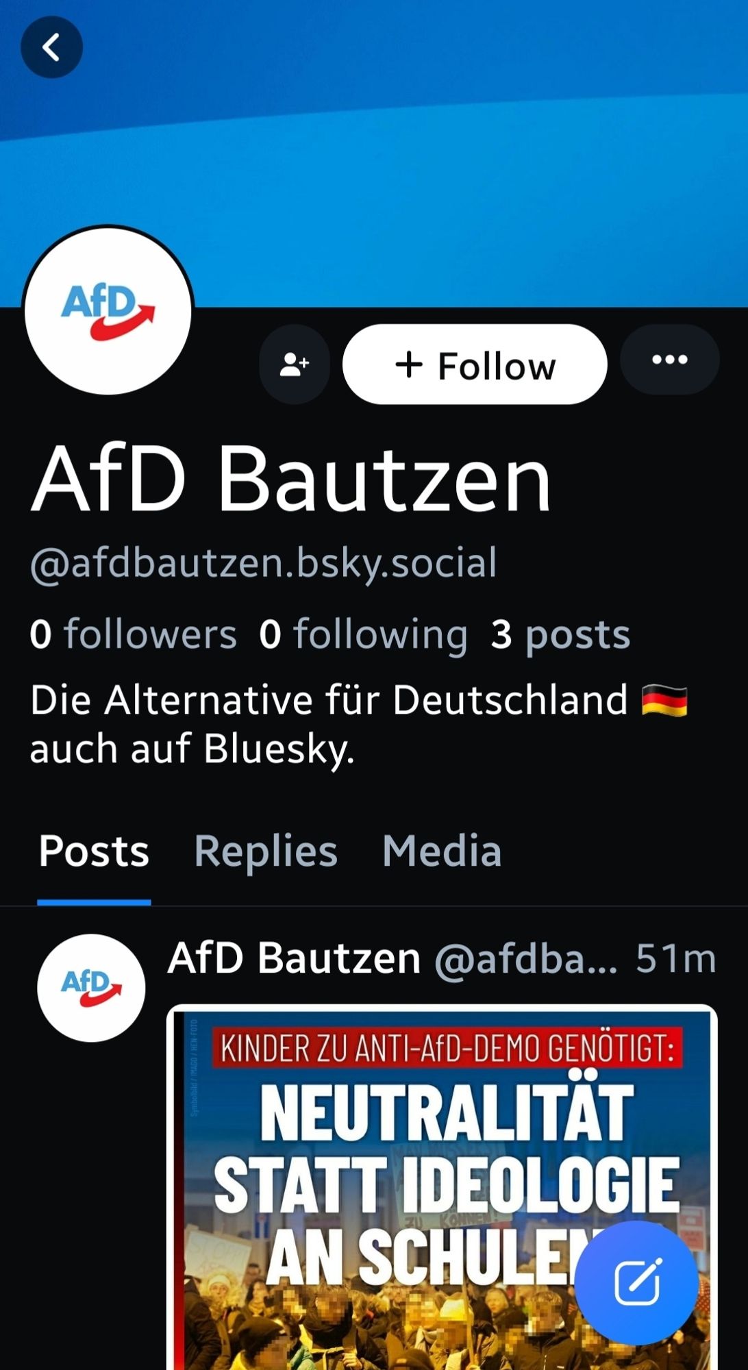 Screenshot des Accounts der AfD Bautzen.