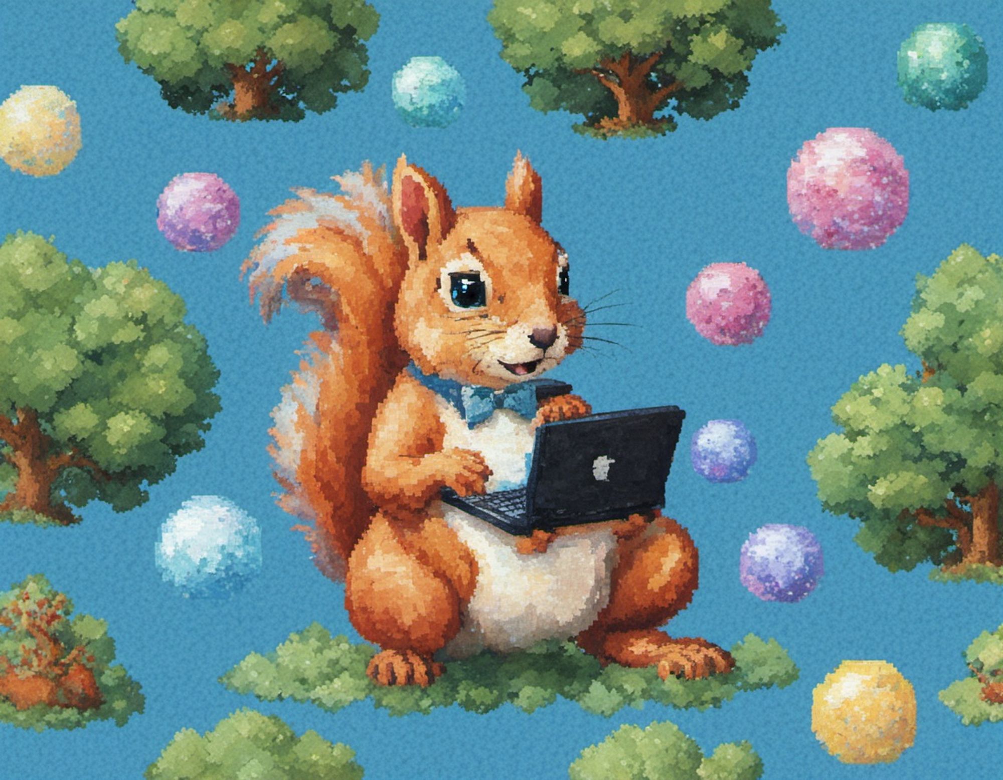 A squirrel with a laptop