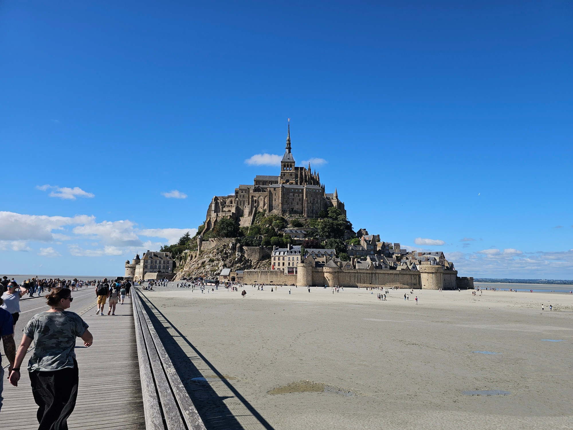 A view of Mont Saint Michel from the bridge