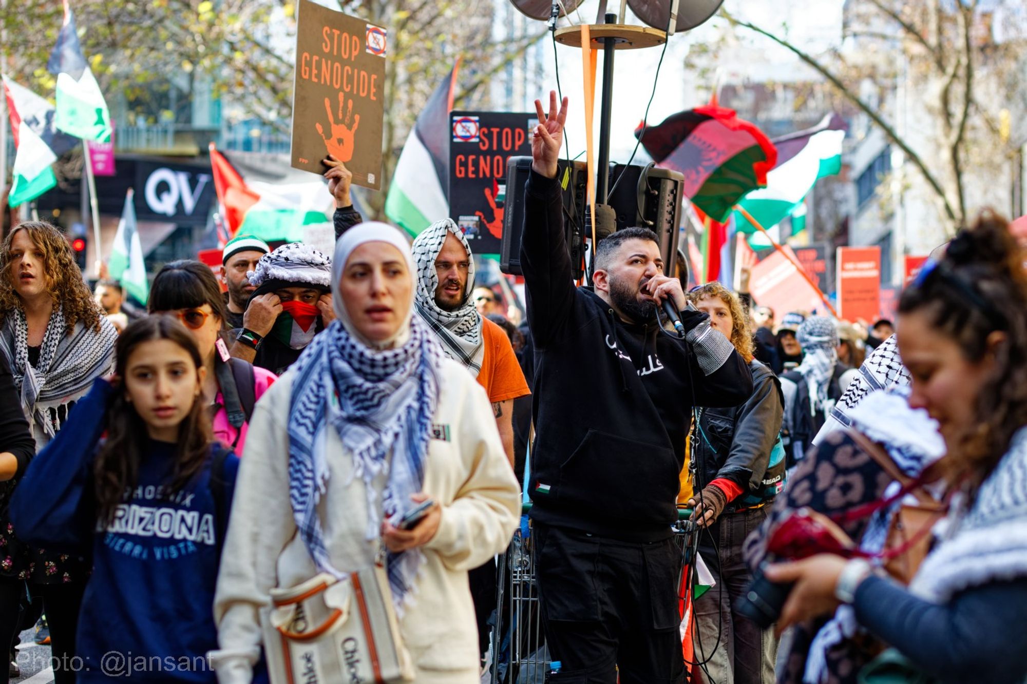 Hash Tayeh at #CeasefireNOW Melbourne