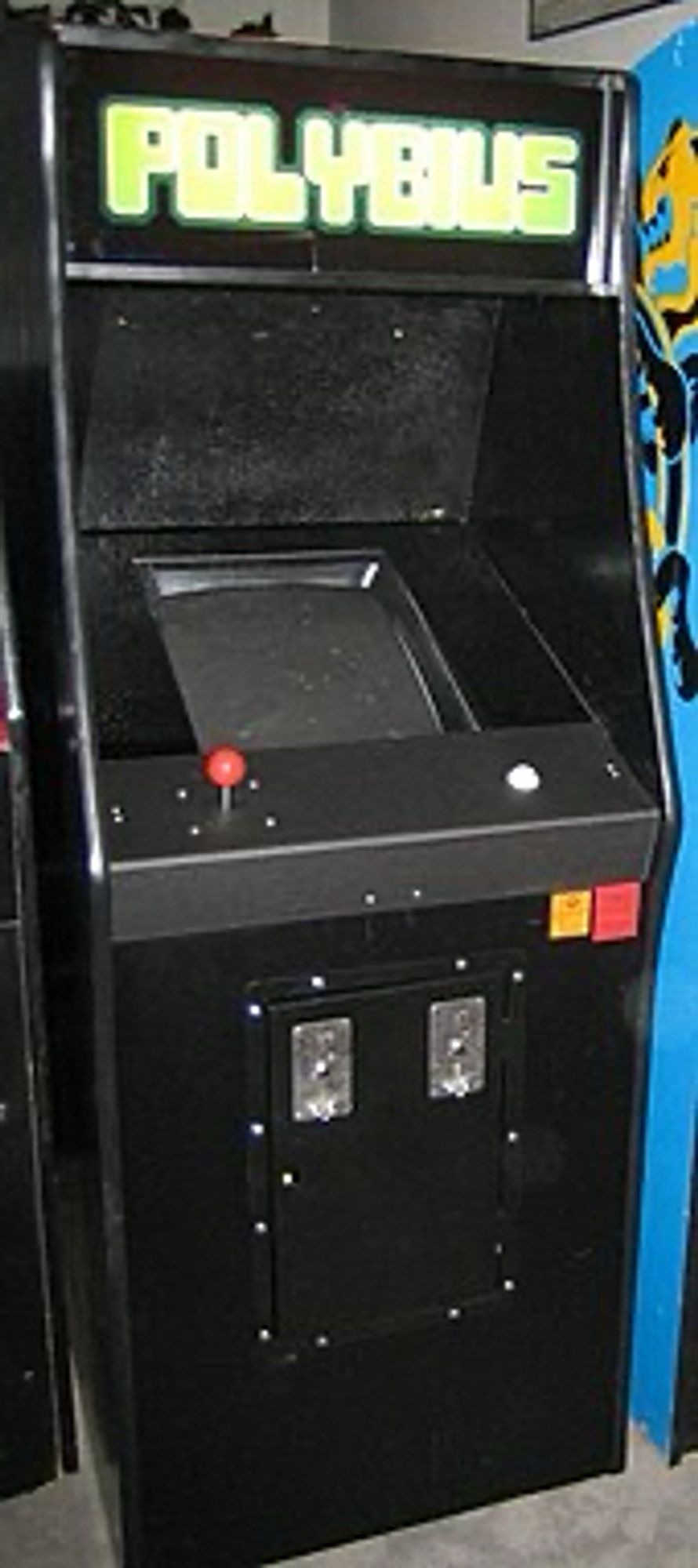 Polybius arcade cabinet.