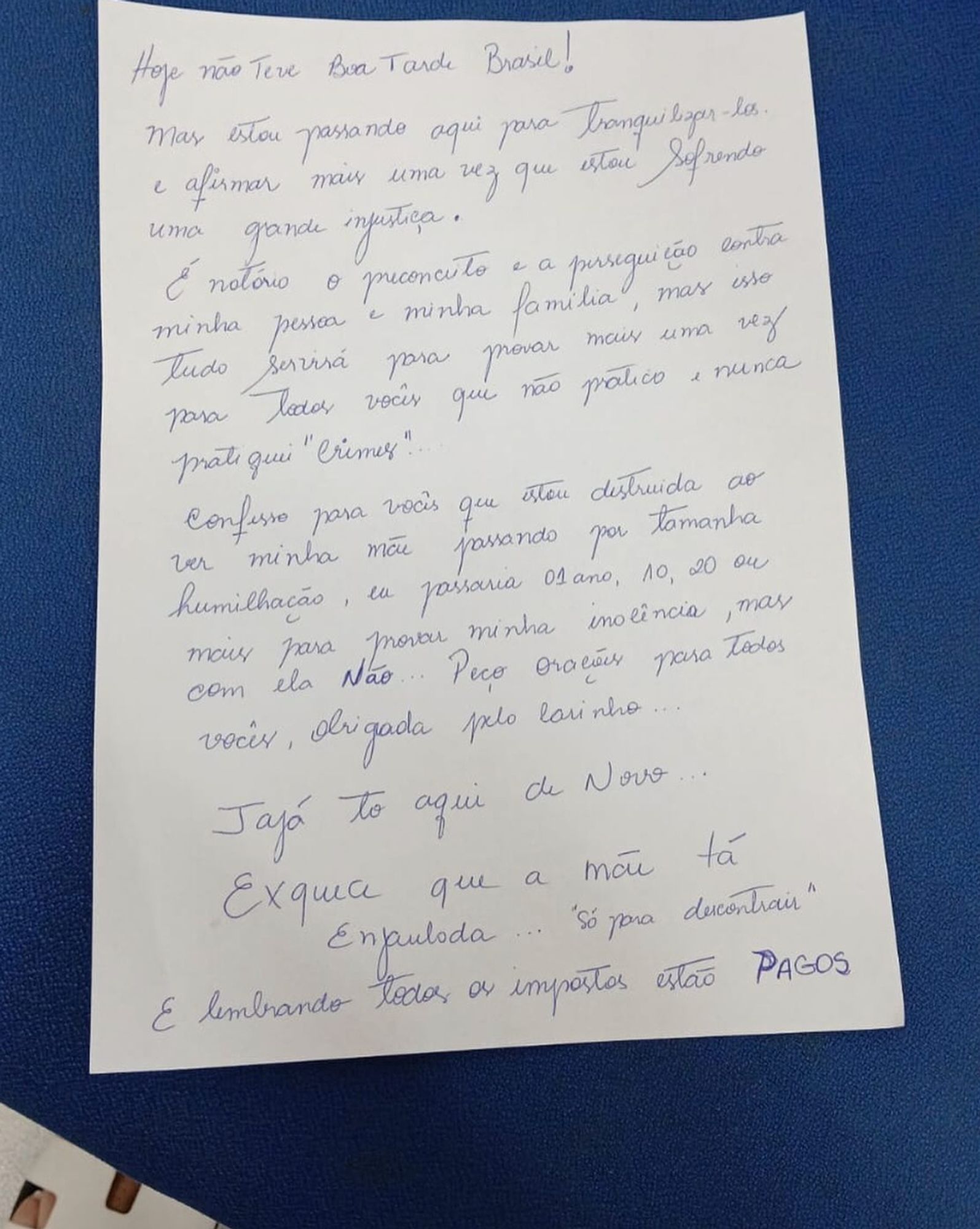 Carta de Deolane