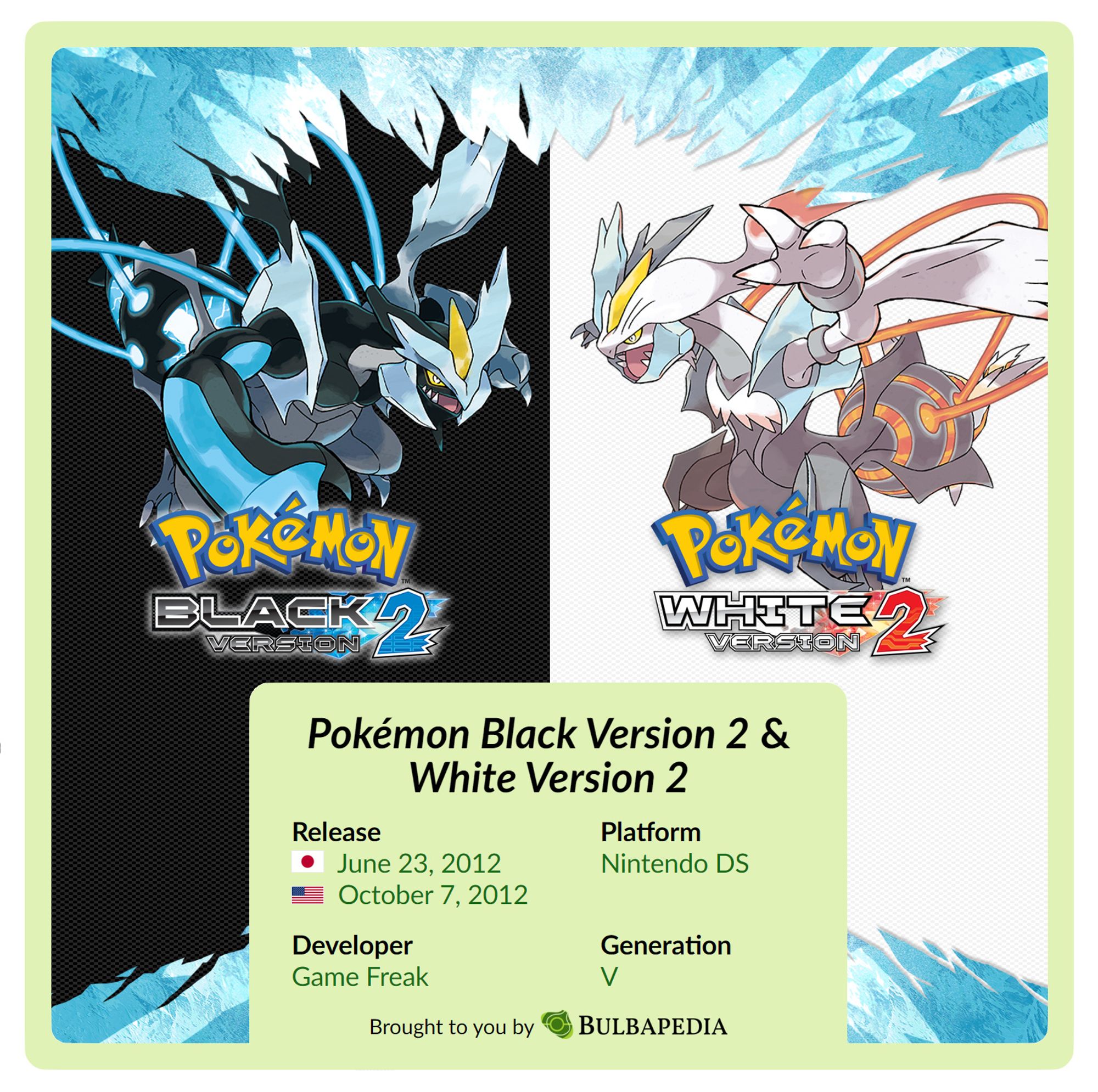 Box artwork of Pokémon Black 2 and White 2