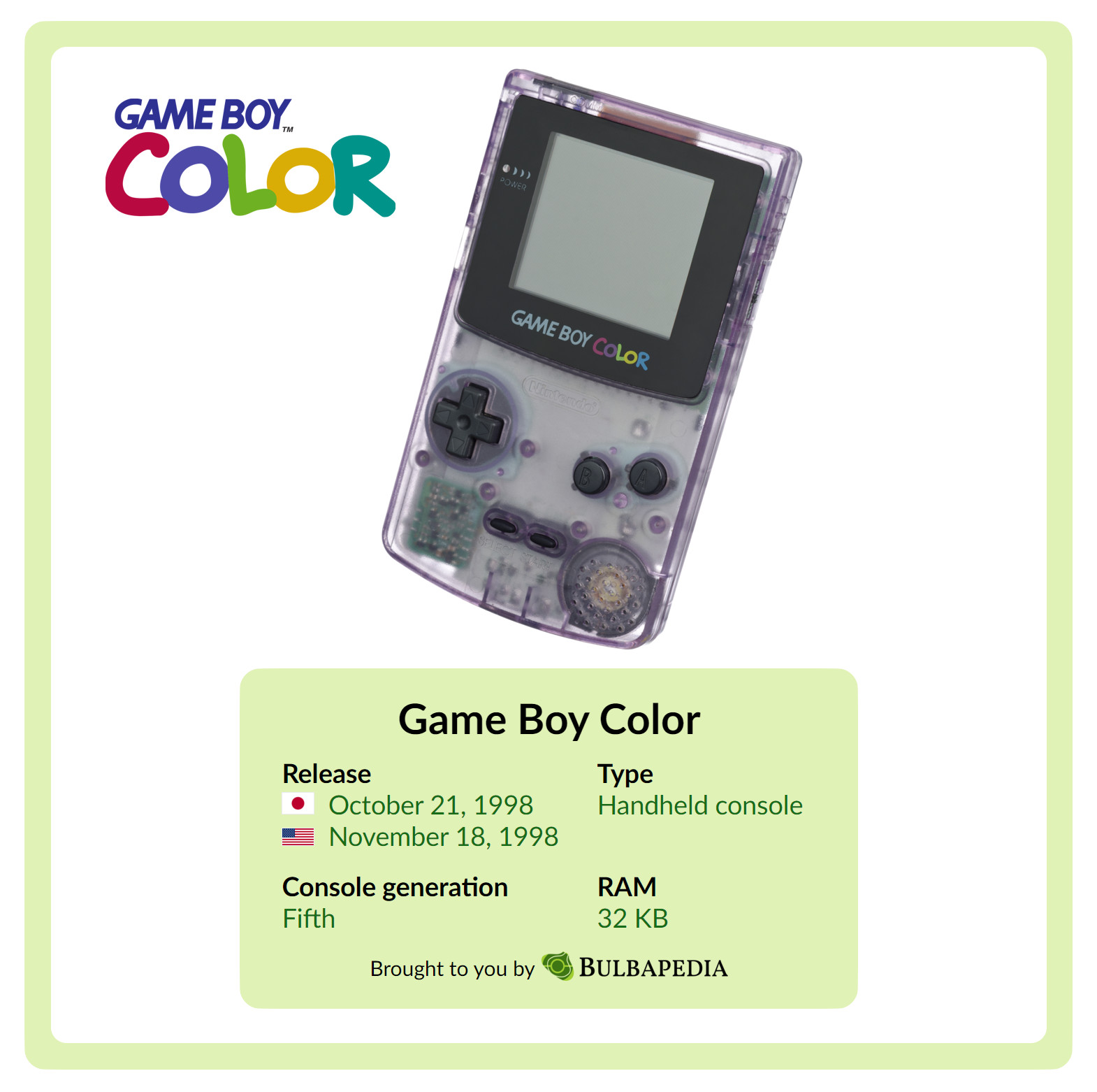 Promotional image of the Game Boy Color