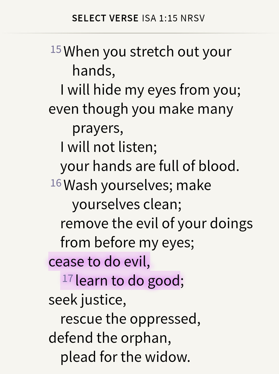 Isaiah 1:15-17