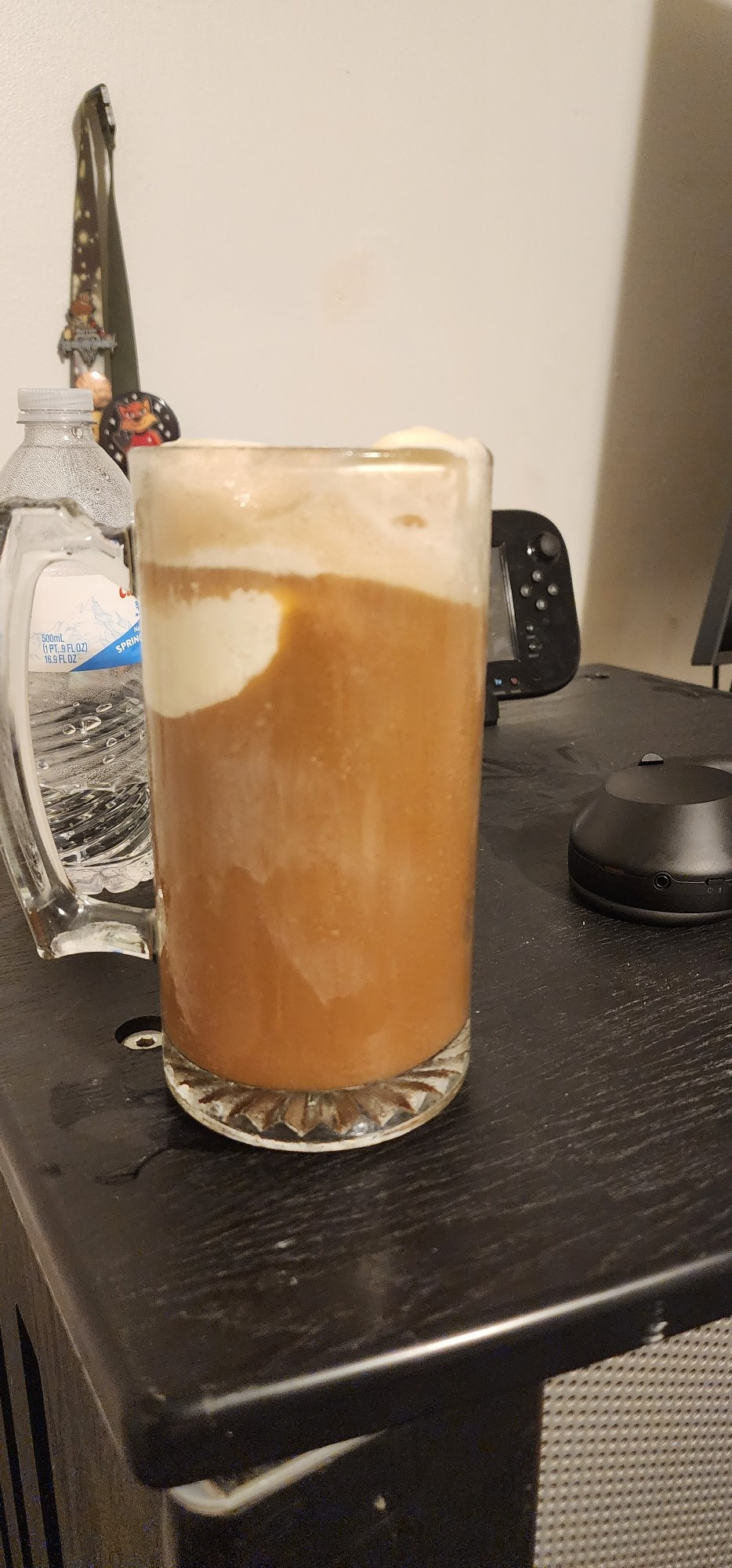 Roof beer float with 2 shots of kraken black spiced rum