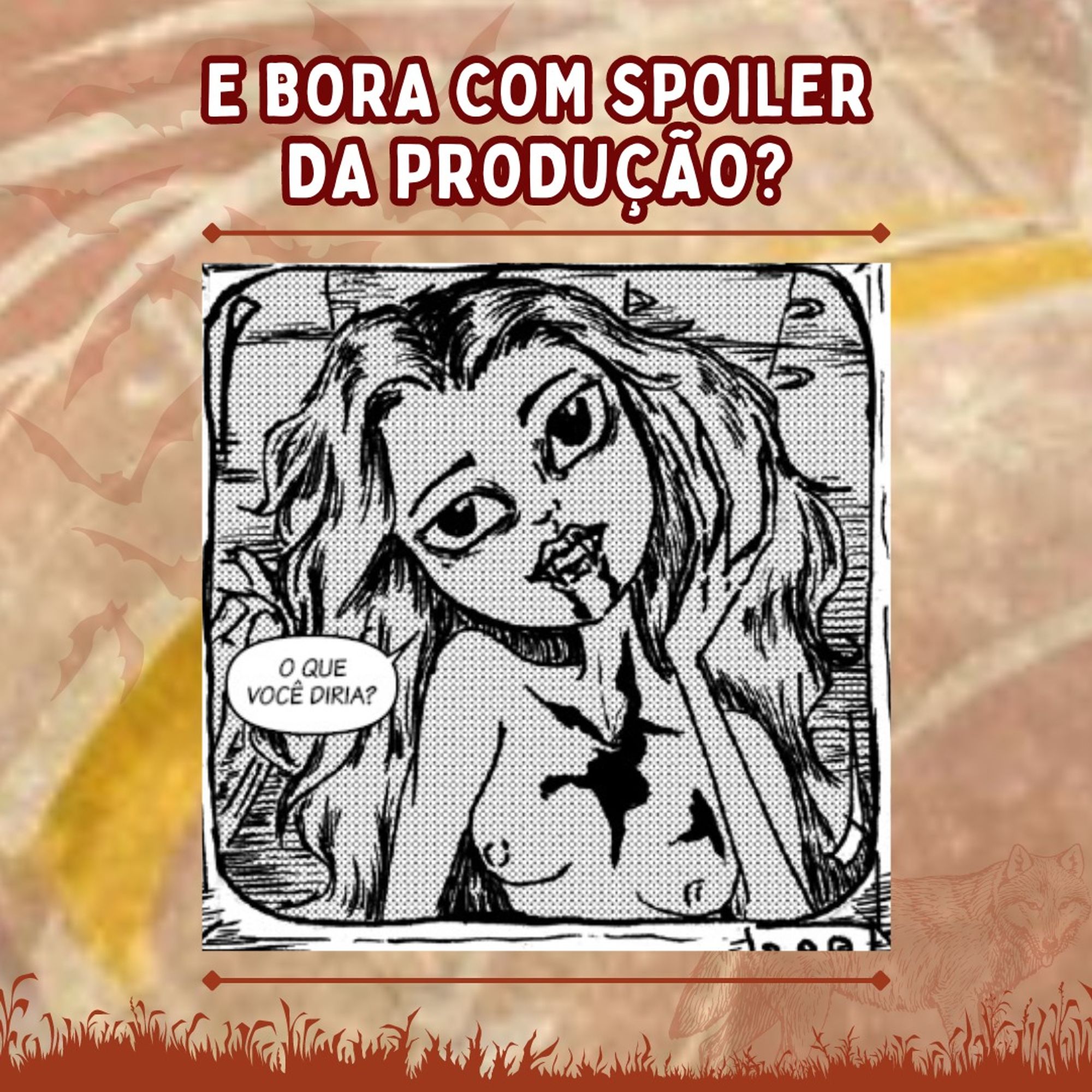 ilustação de mulher seminua de cabelos compridos, falando: o que você diria