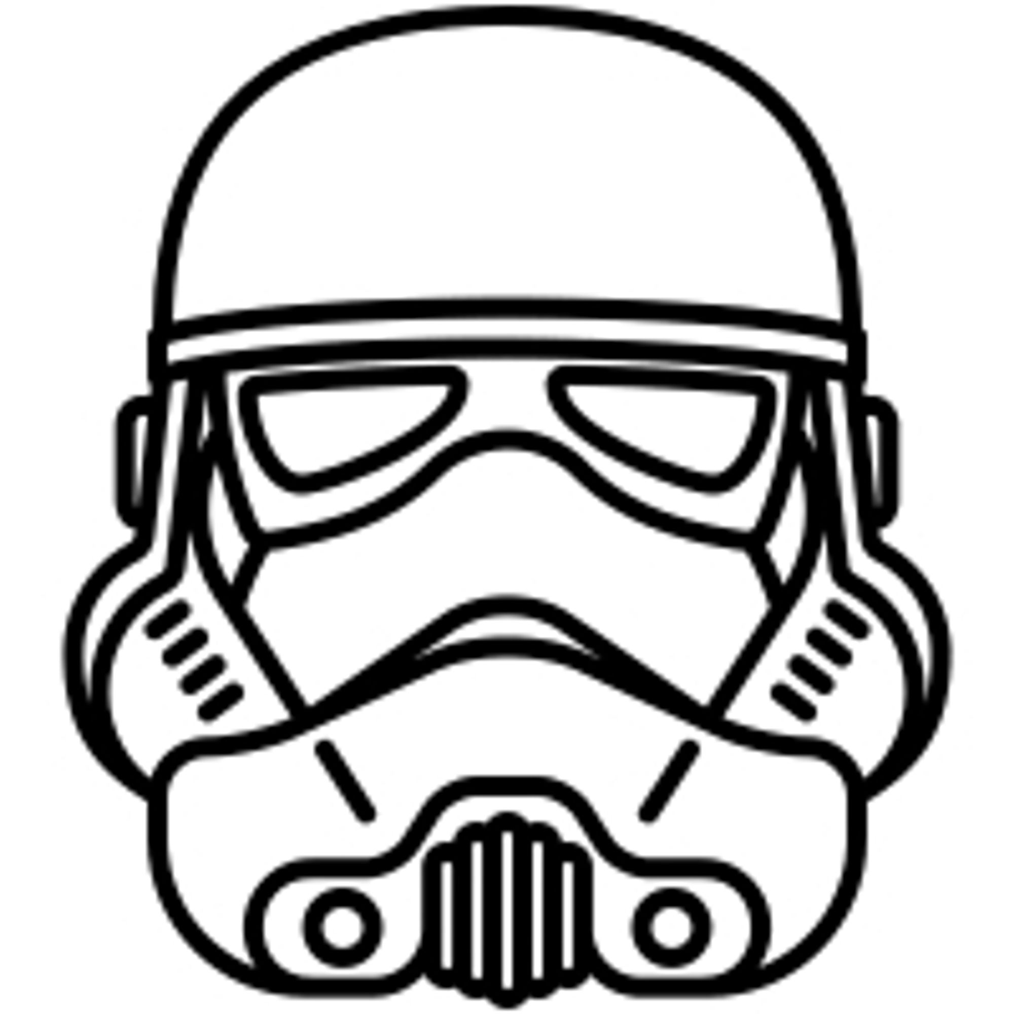 Stormtrooper from Star Wars as a black and white line drawing