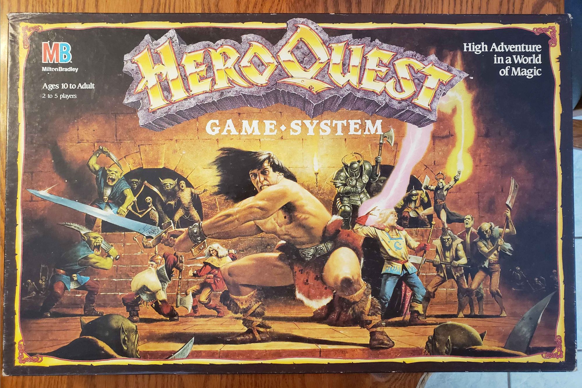 The original HeroQuest board game system, in box