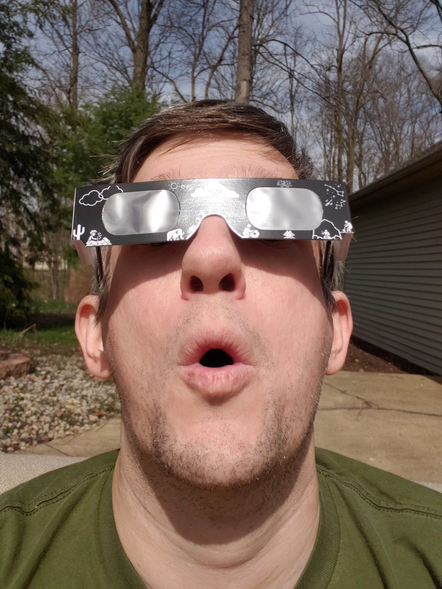 A selfish with me looking like a doofus in my eclipse glasses