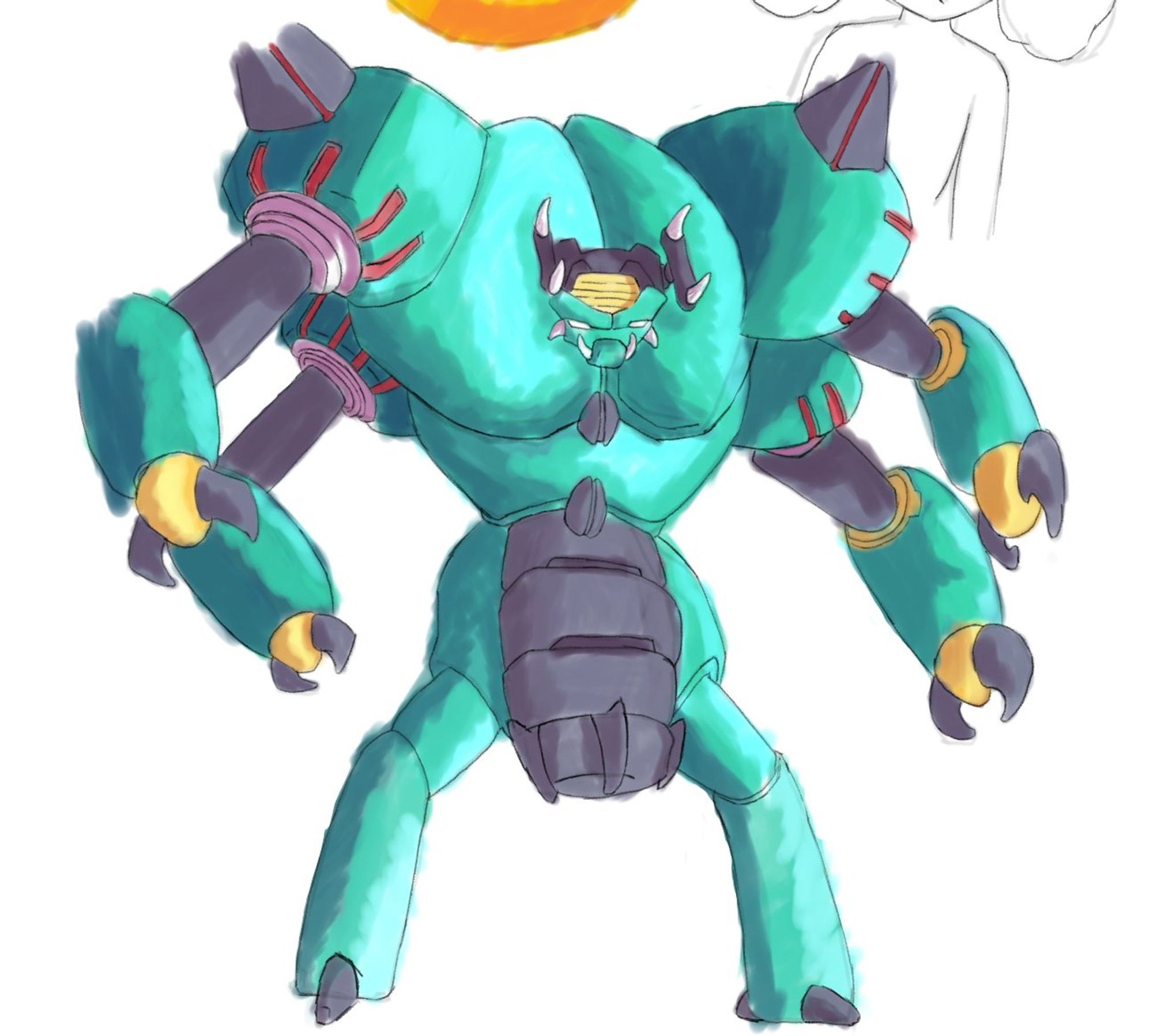 Jyarei Monster from Eto Ranger trying to imitate the style of Mega Man Zero