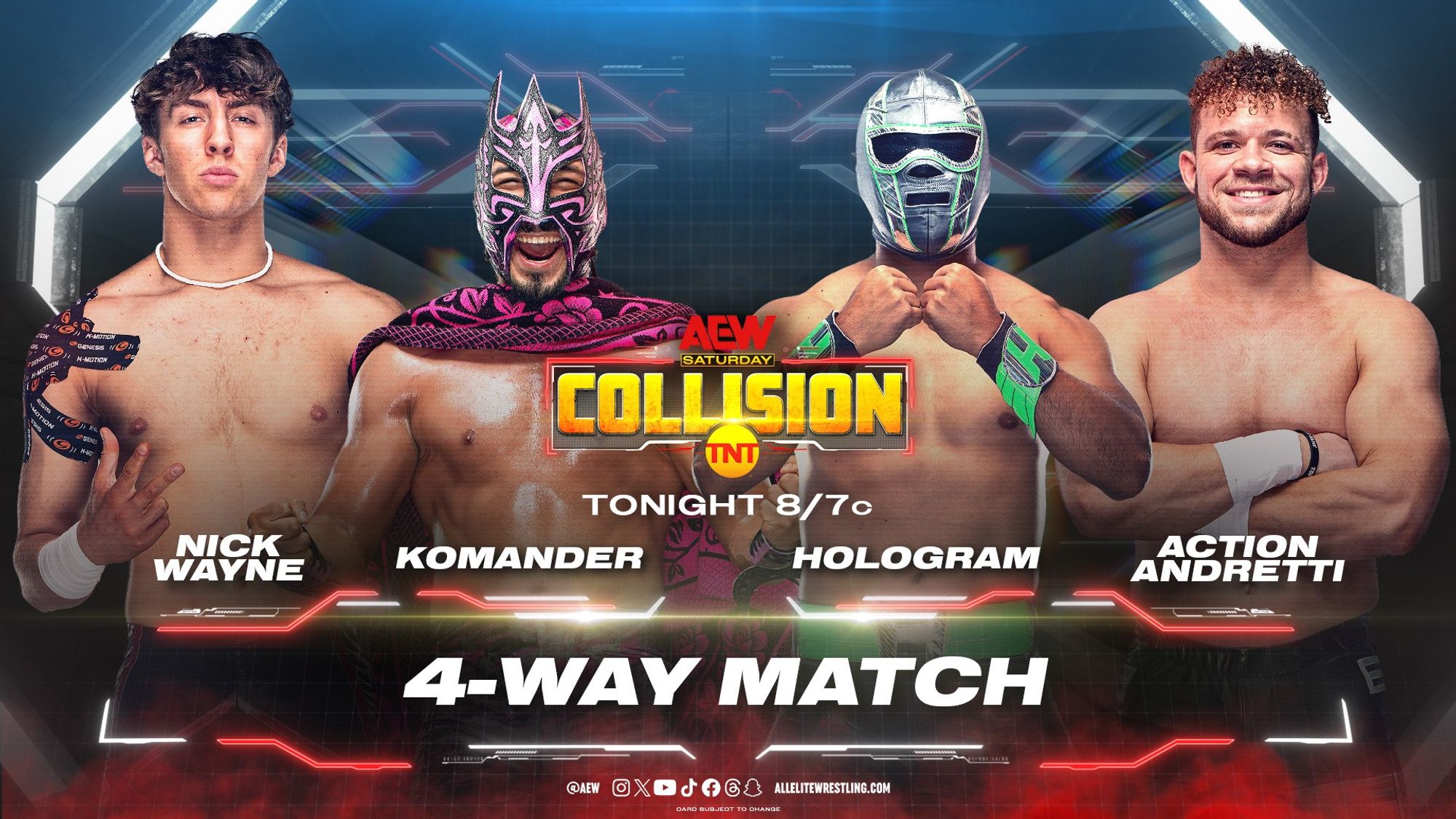 4 - Way match on AEW Collision featuring Nick Wayne, Komander, Hologram and Action Andretti