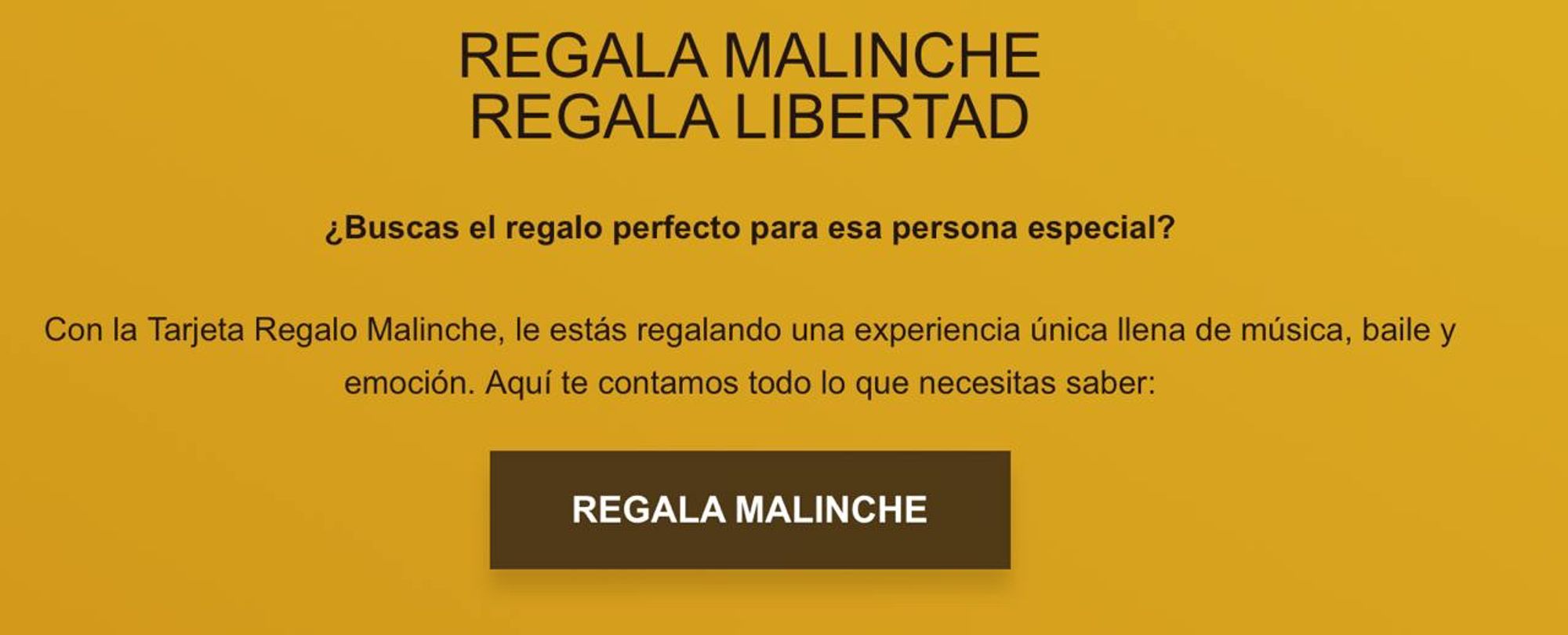 Cupón promocional para regalar Malinche. “Regala Malinche, regala libertad”