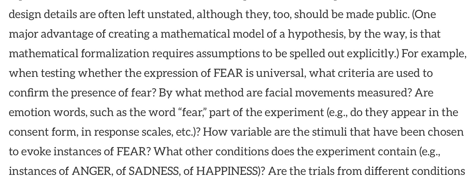 Text endorsing mathematical modeling.