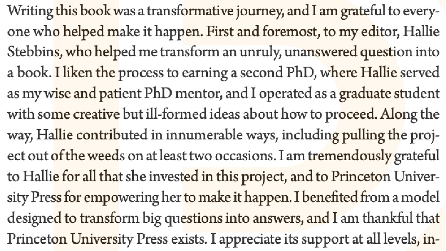 Thanks to Hallie in my acknowledgements