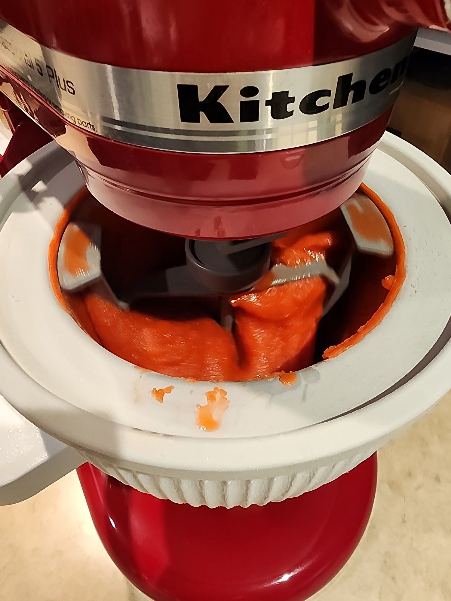 ice cream maker making sorbet