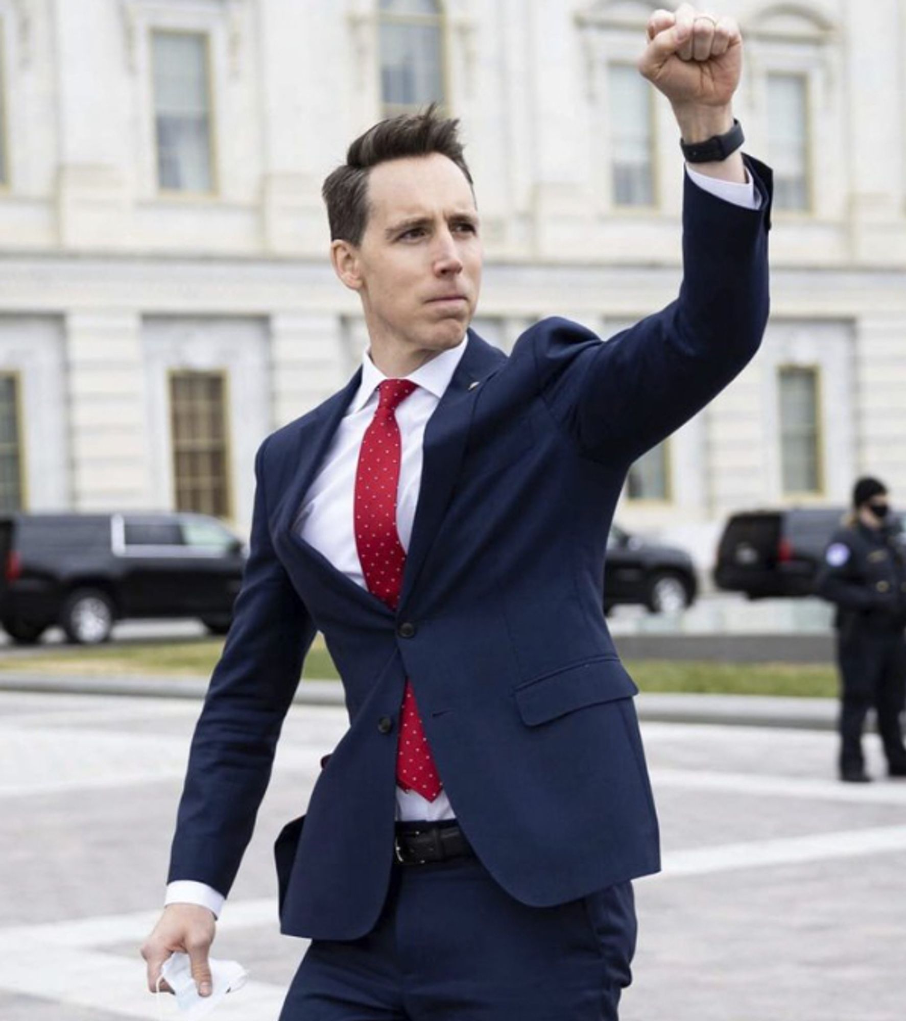 Josh Hawley, saluting rioters.