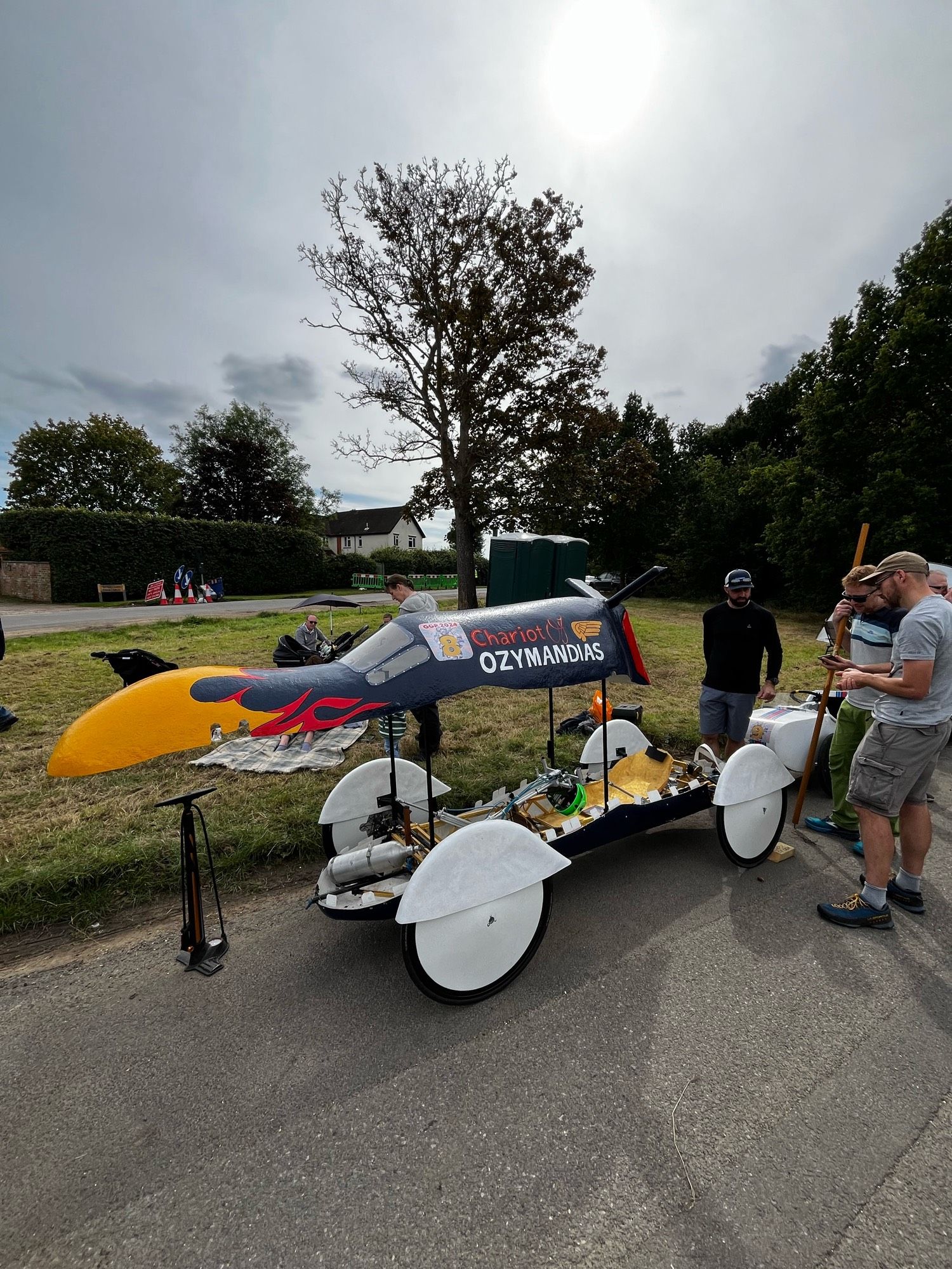 Gravity racer with open canopy. Livery shows car name ‘Chariot of Ozymandias’