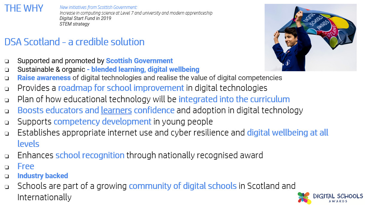 Why Digital Schools Awards are a credible solution - slide presented at the Digital Schools Awards Webinar with schools within Renfrewshire Council