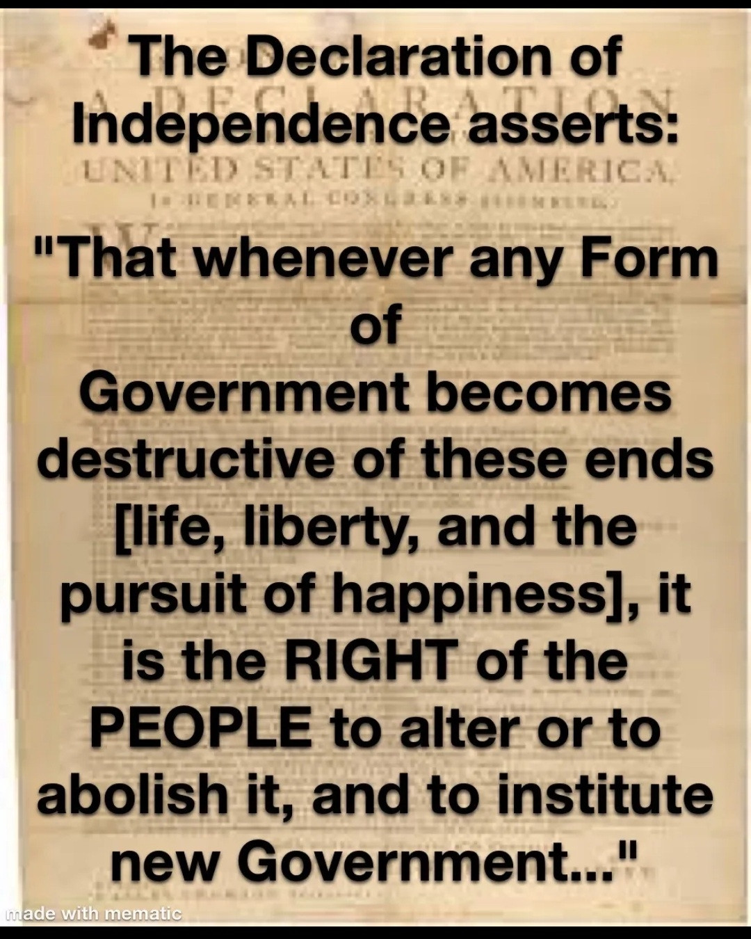 Declaration of Independence asserts