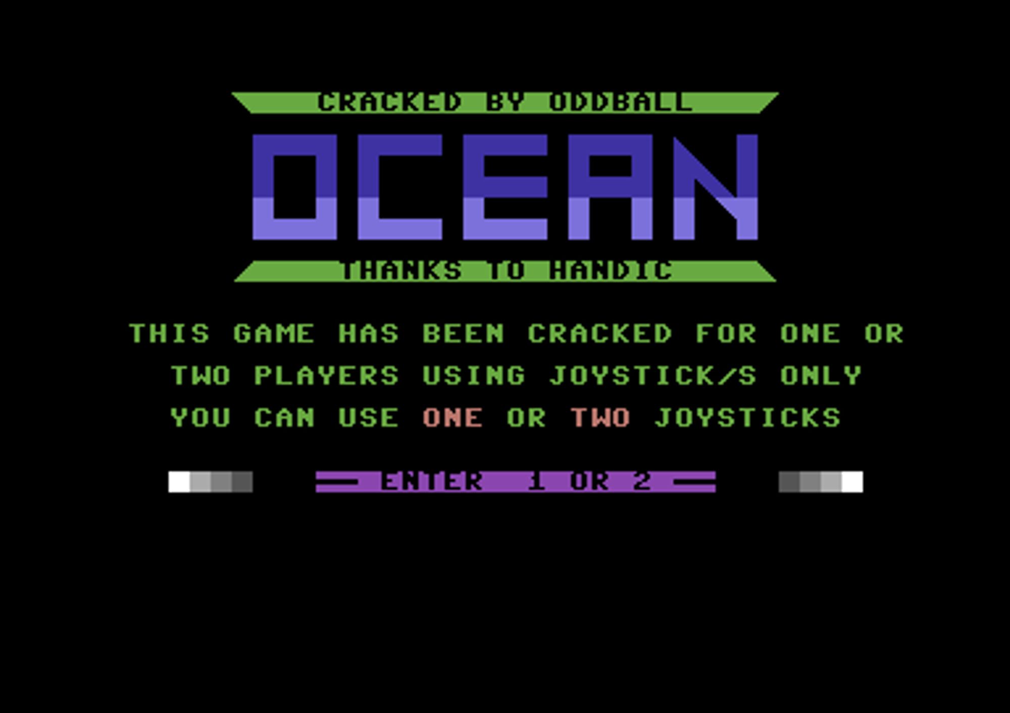 Screenshot of "Bangers and Mash" - Crack: Oddball - Published by Ocean on Commodore 64 (1984)