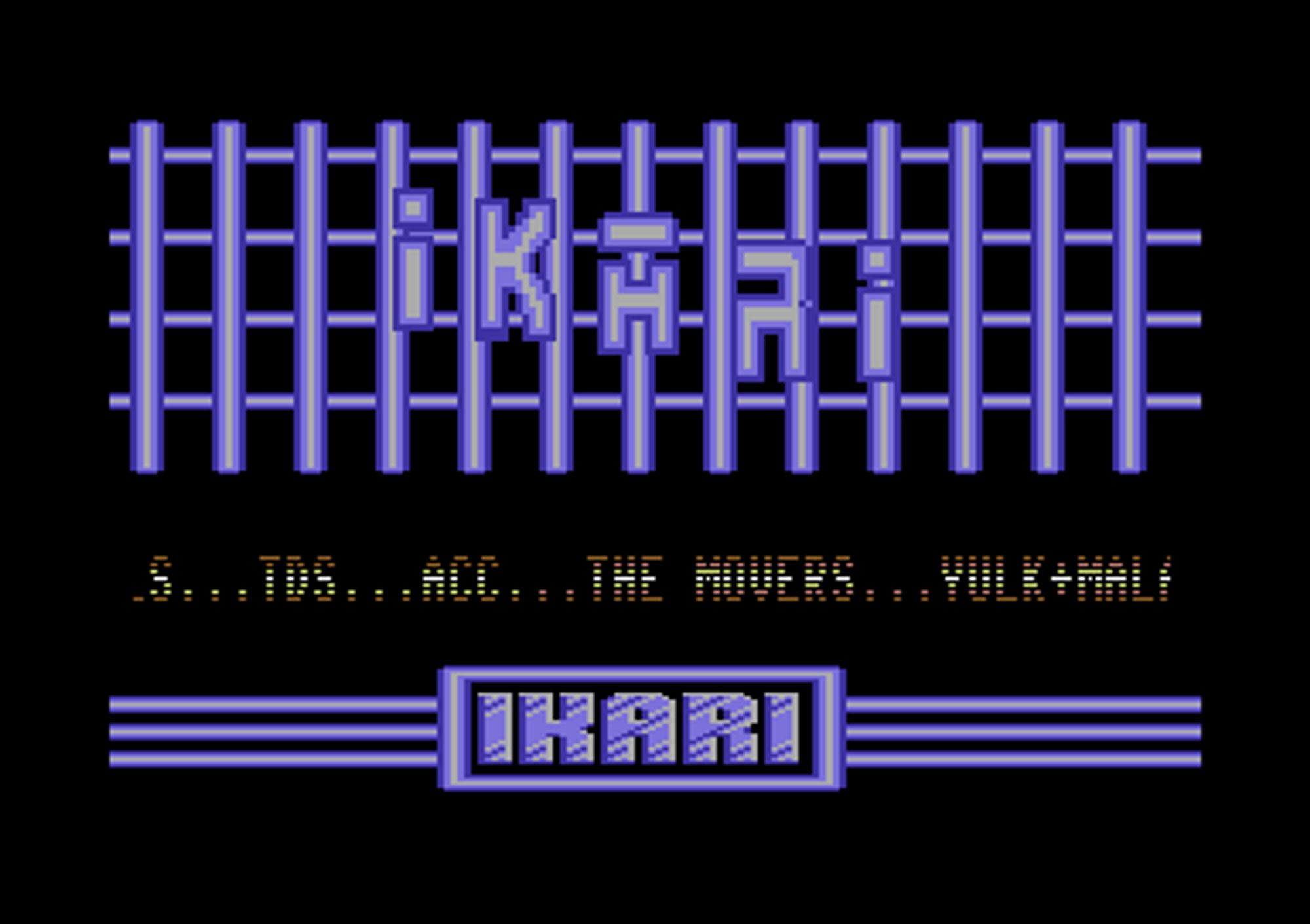 Screenshot of "Angle Ball" - Crack: Ikari - Published by Mastertronic on Commodore 64 (1987)