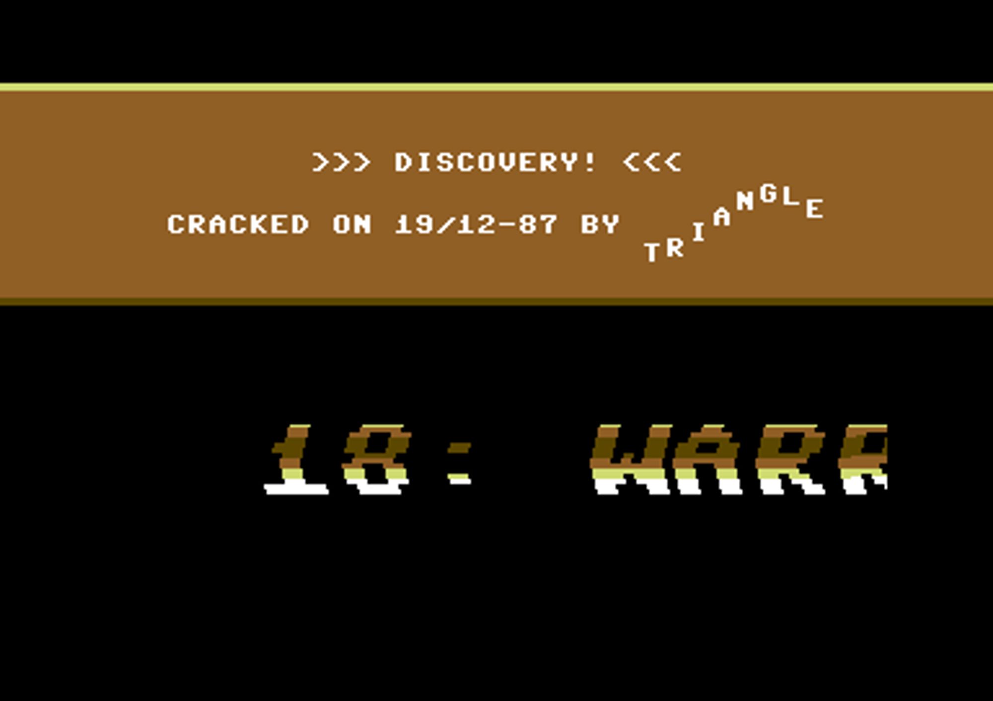 Screenshot of "Discovery" - Crack: Triangle - Published by CRL on Commodore 64 (1988)