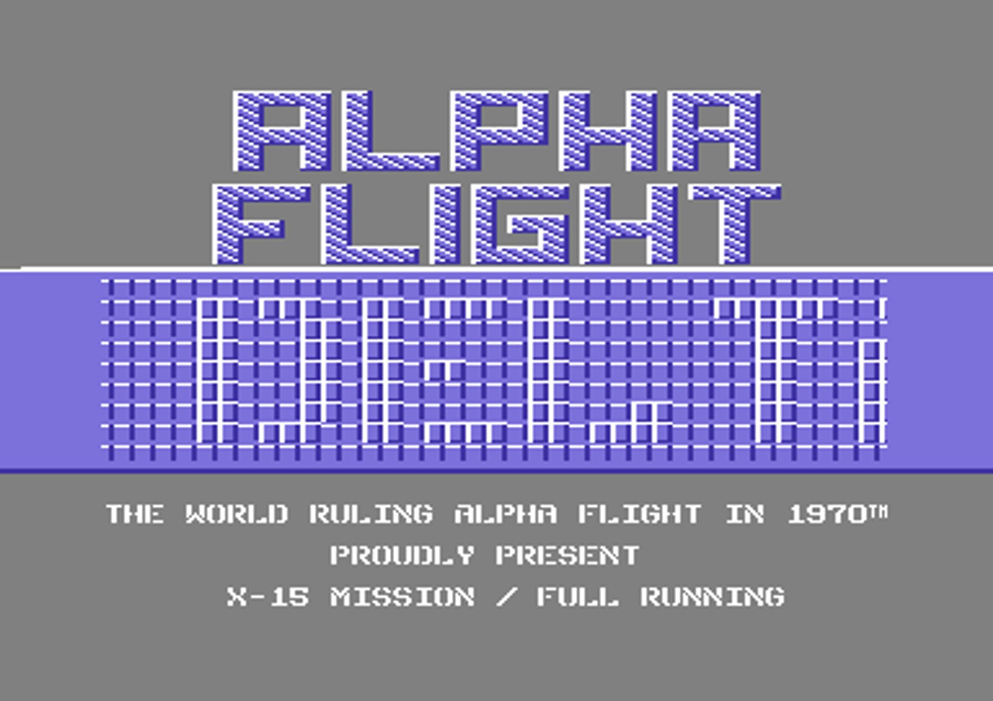 Screenshot of "X-15 Alpha Mission" - Crack: Alpha Flight (AFL) - Published by Absolute Entertainment Inc. on Commodore 64 (1986)