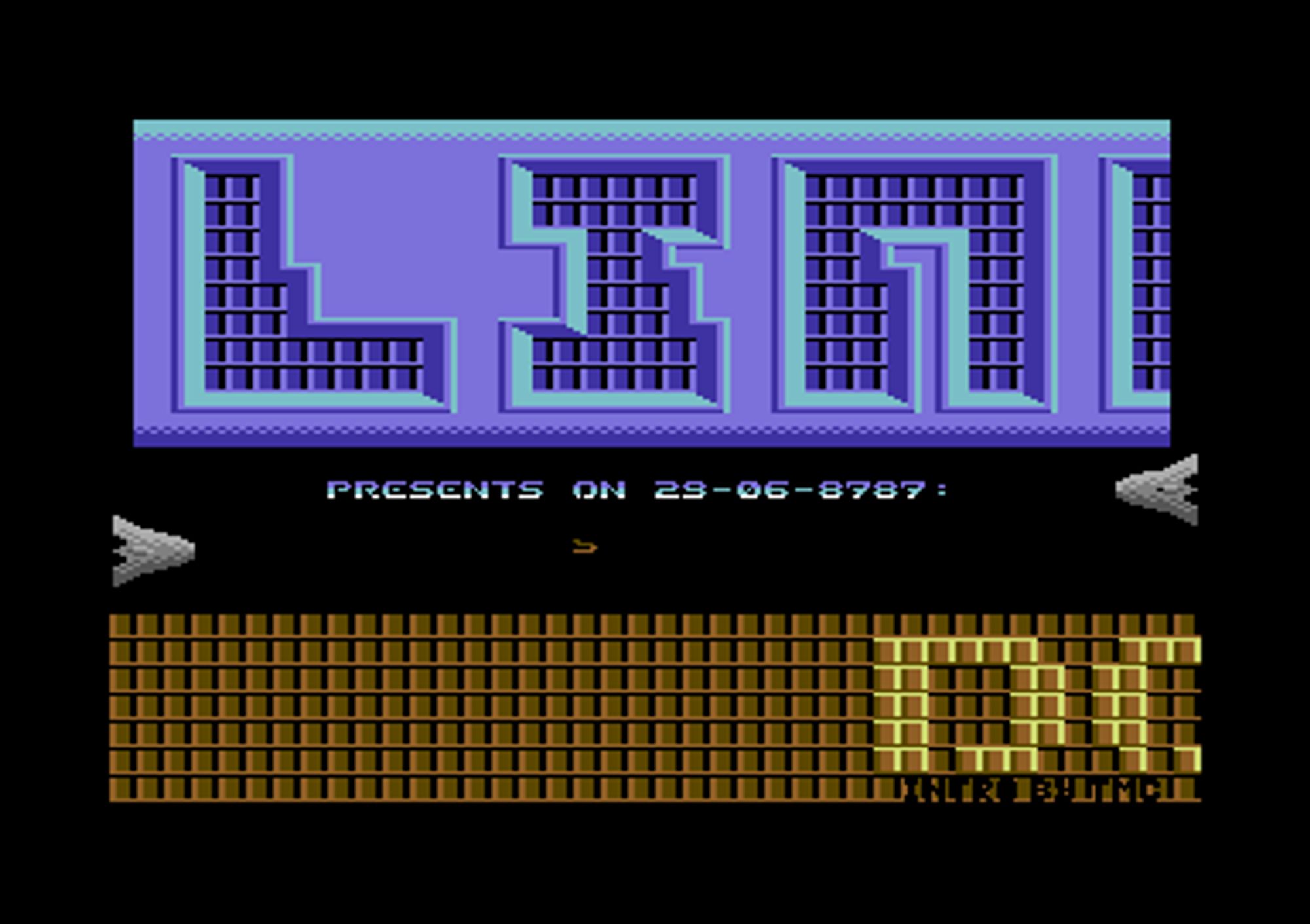 Screenshot of "Frenesis" - Crack: Hotline - Published by Mastertronic on Commodore 64 (1987)