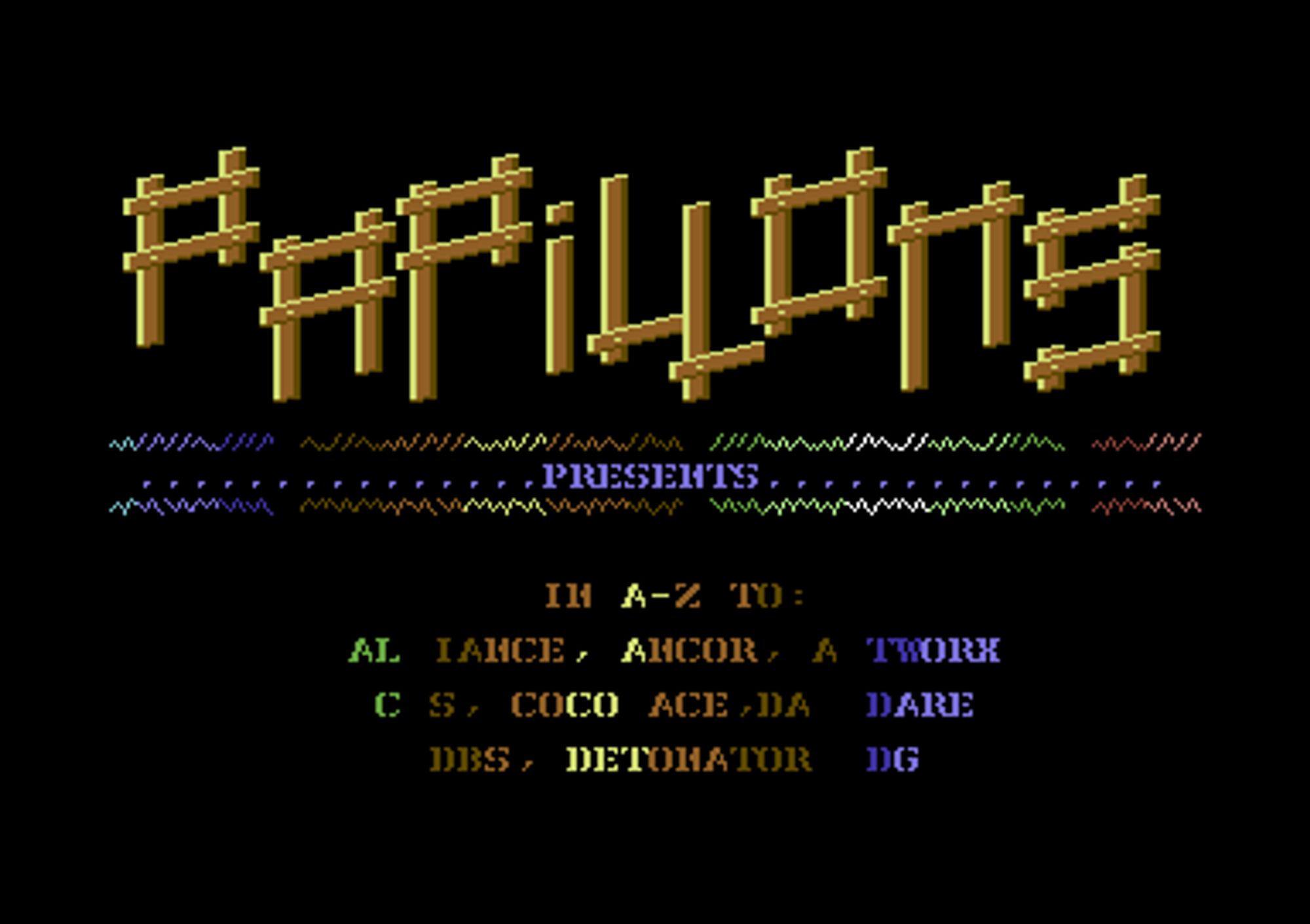 Screenshot of "Inspector Gadget" - Crack: Papillons - Trainer: +1 - Published by Melbourne House on Commodore 64 (1988)